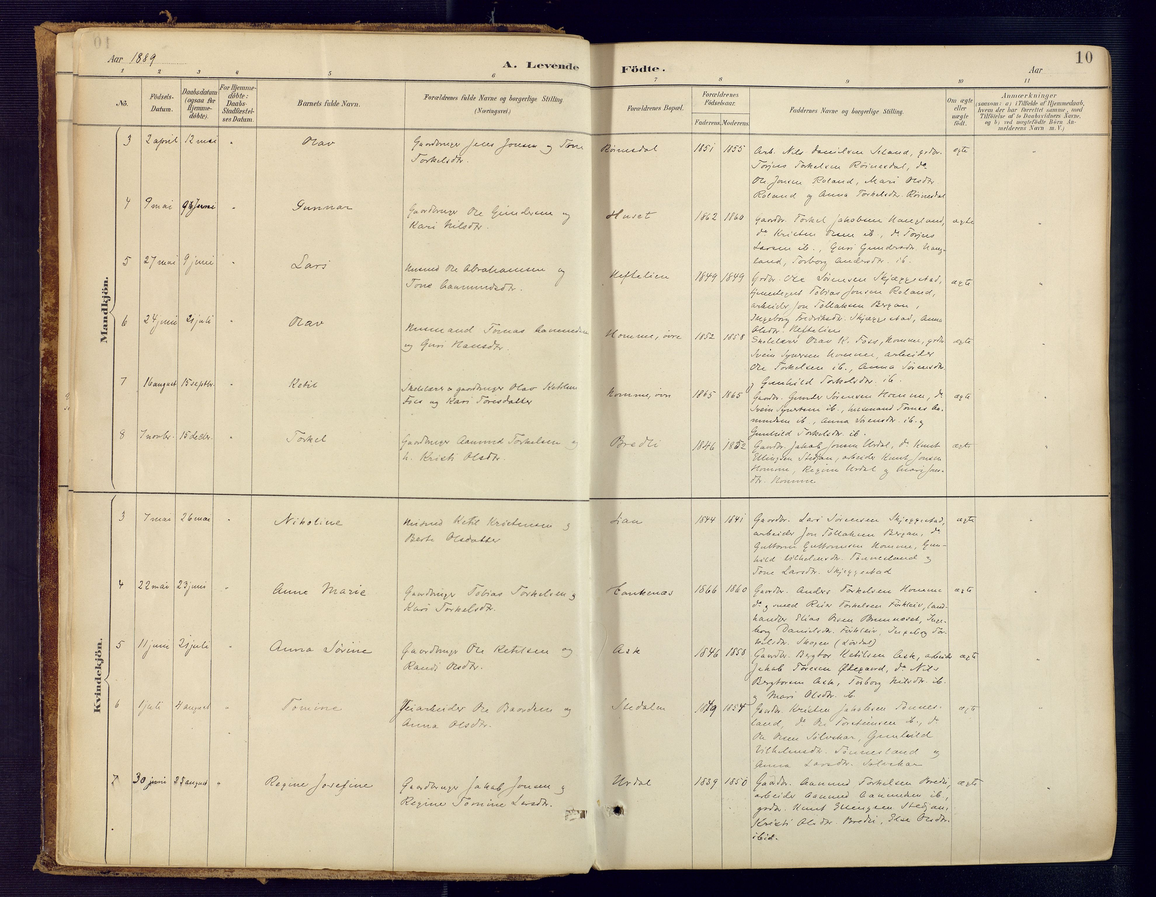 Bjelland sokneprestkontor, SAK/1111-0005/F/Fa/Faa/L0004: Parish register (official) no. A 4, 1887-1923, p. 10