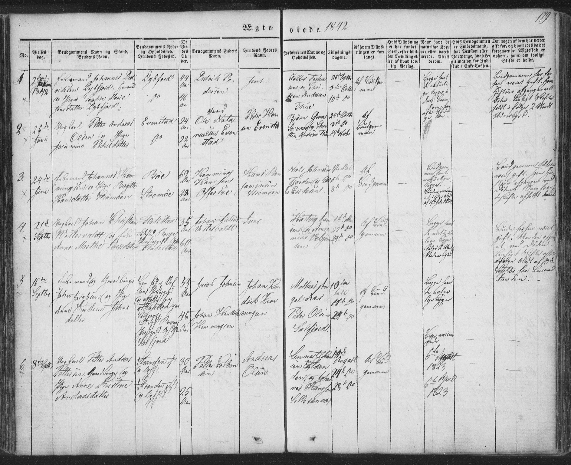 Ministerialprotokoller, klokkerbøker og fødselsregistre - Nordland, SAT/A-1459/885/L1202: Parish register (official) no. 885A03, 1838-1859, p. 179