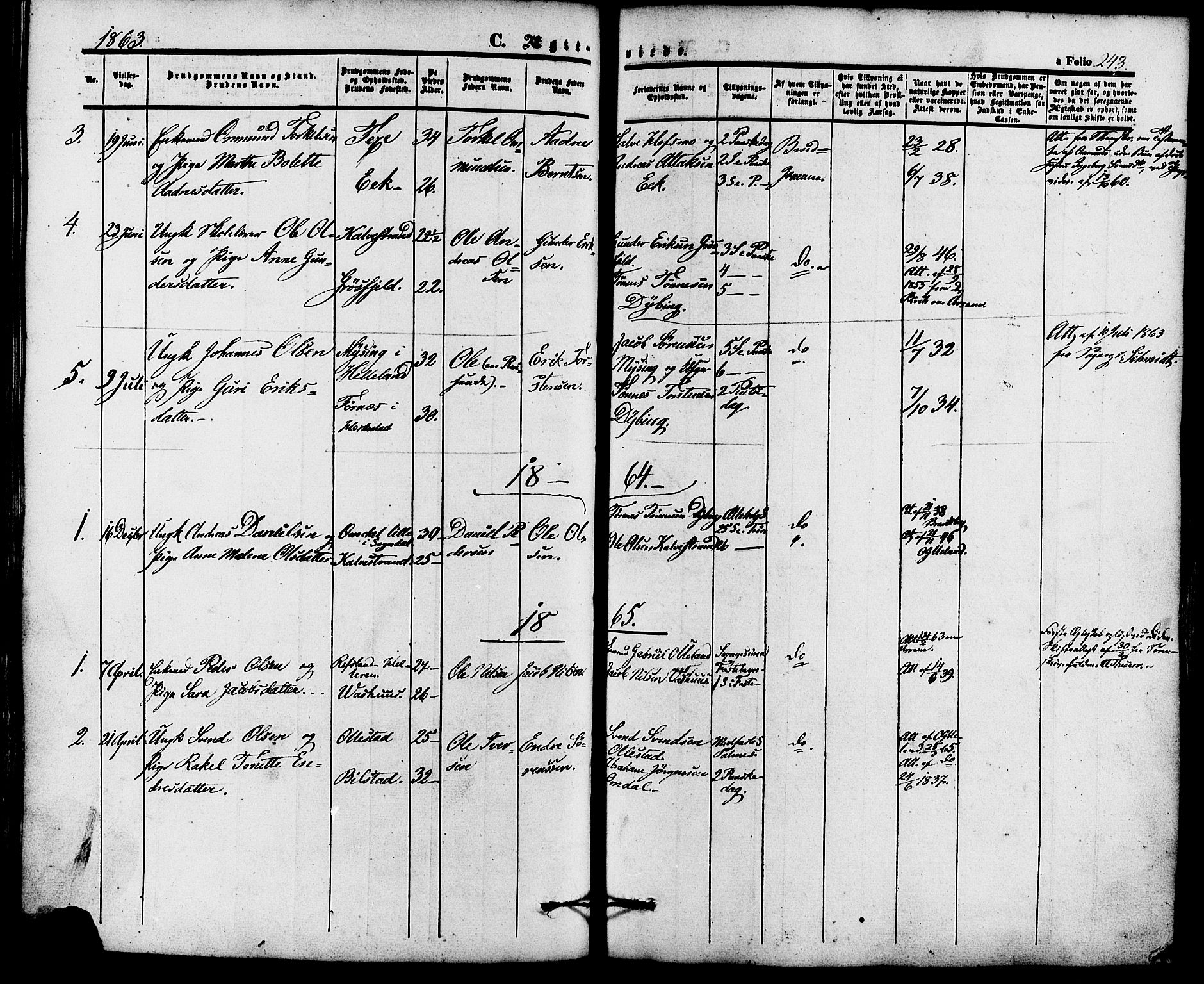 Lund sokneprestkontor, AV/SAST-A-101809/S06/L0010: Parish register (official) no. A 9, 1854-1886, p. 243