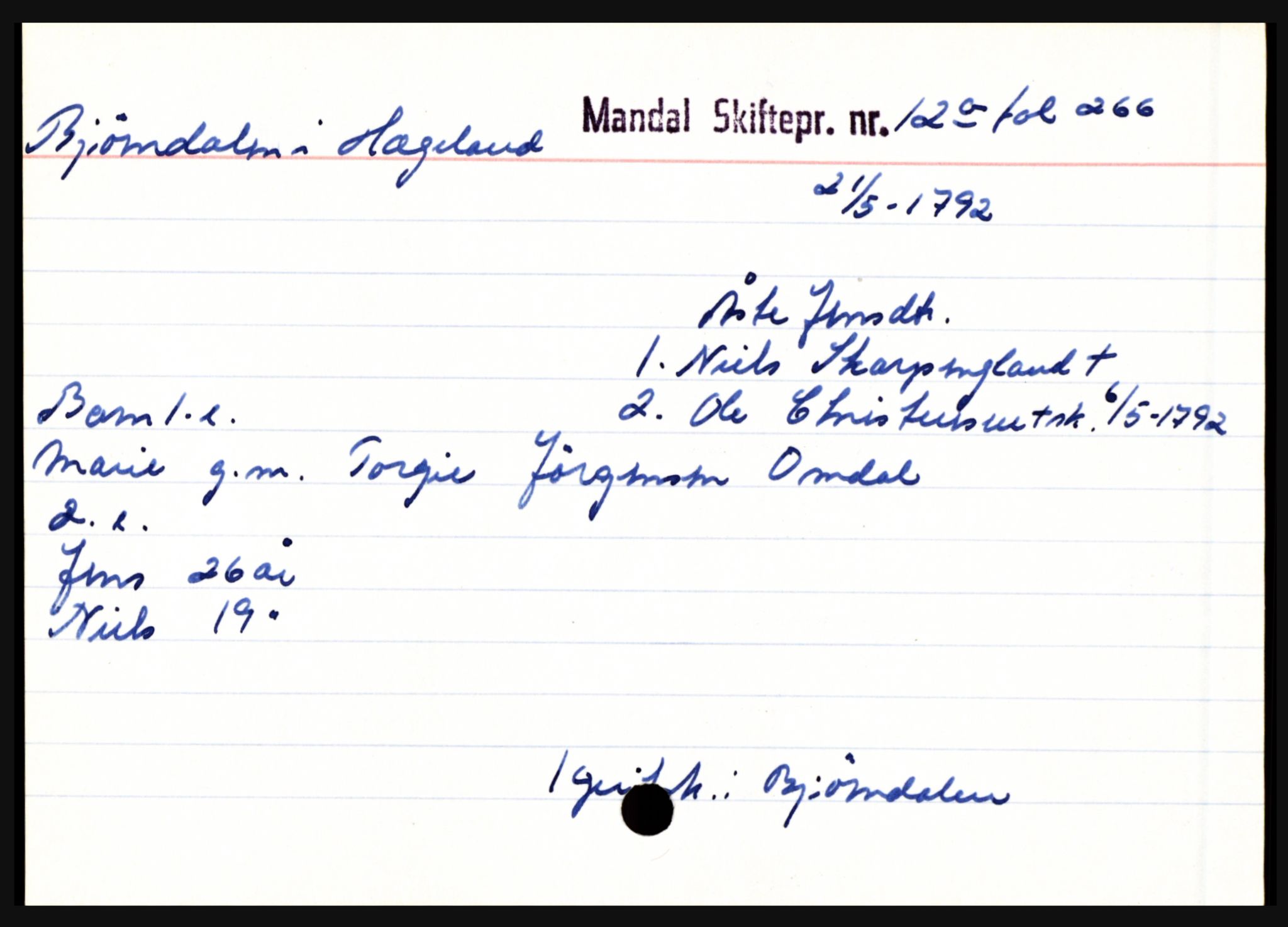 Mandal sorenskriveri, AV/SAK-1221-0005/001/H, p. 1703