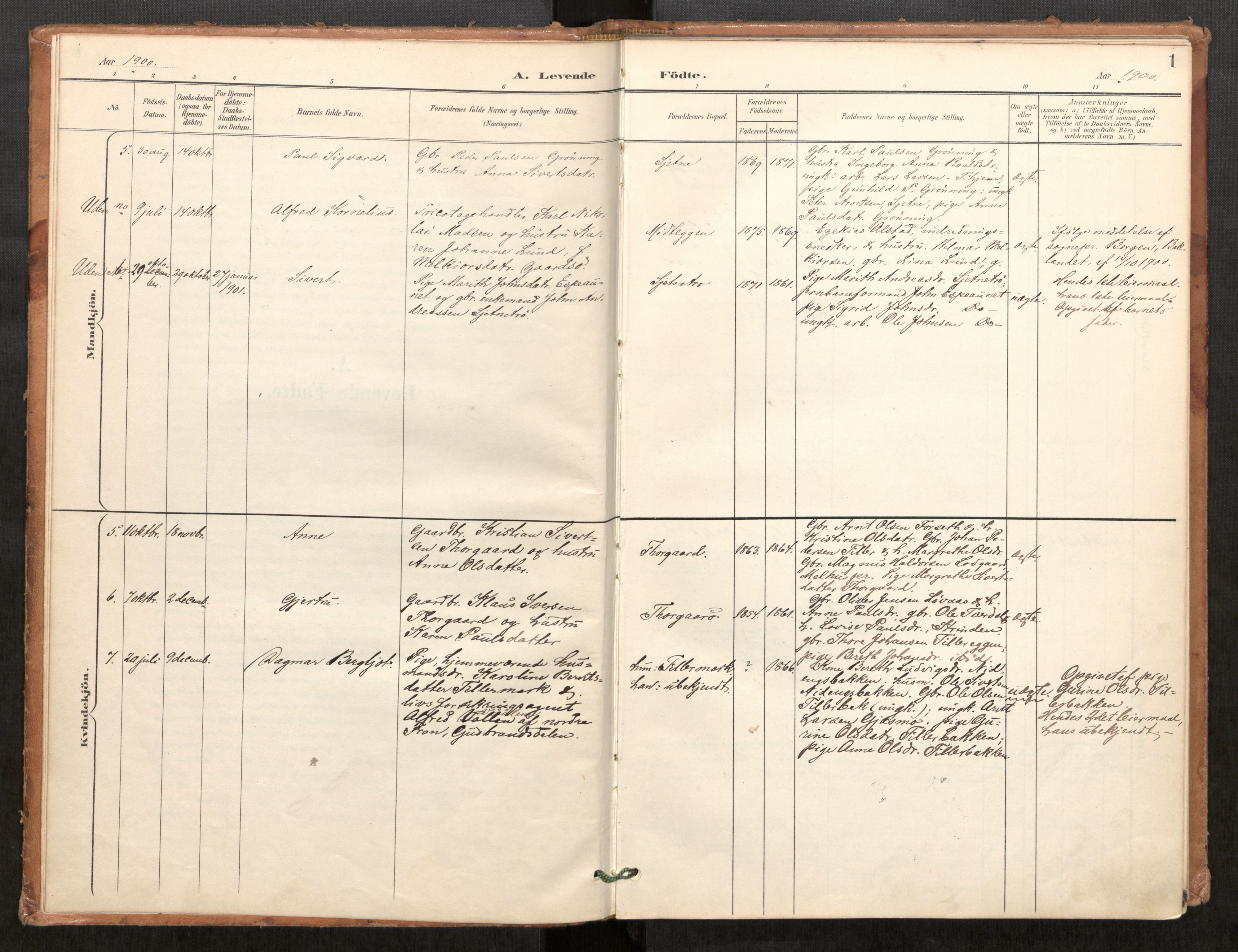 Klæbu sokneprestkontor, SAT/A-1112: Parish register (official) no. 2, 1900-1916, p. 1