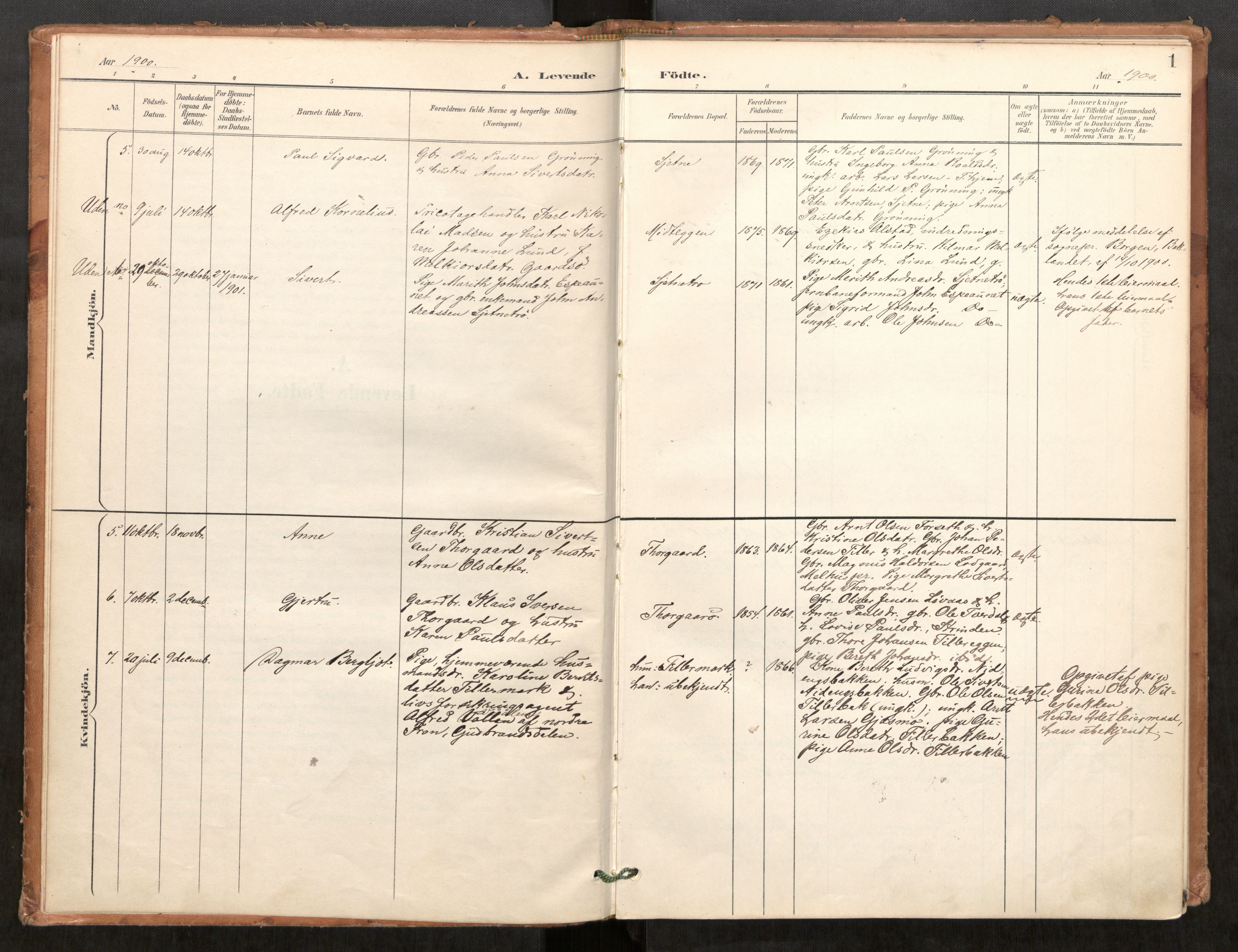 Klæbu sokneprestkontor, AV/SAT-A-1112: Parish register (official) no. 2, 1900-1916, p. 1