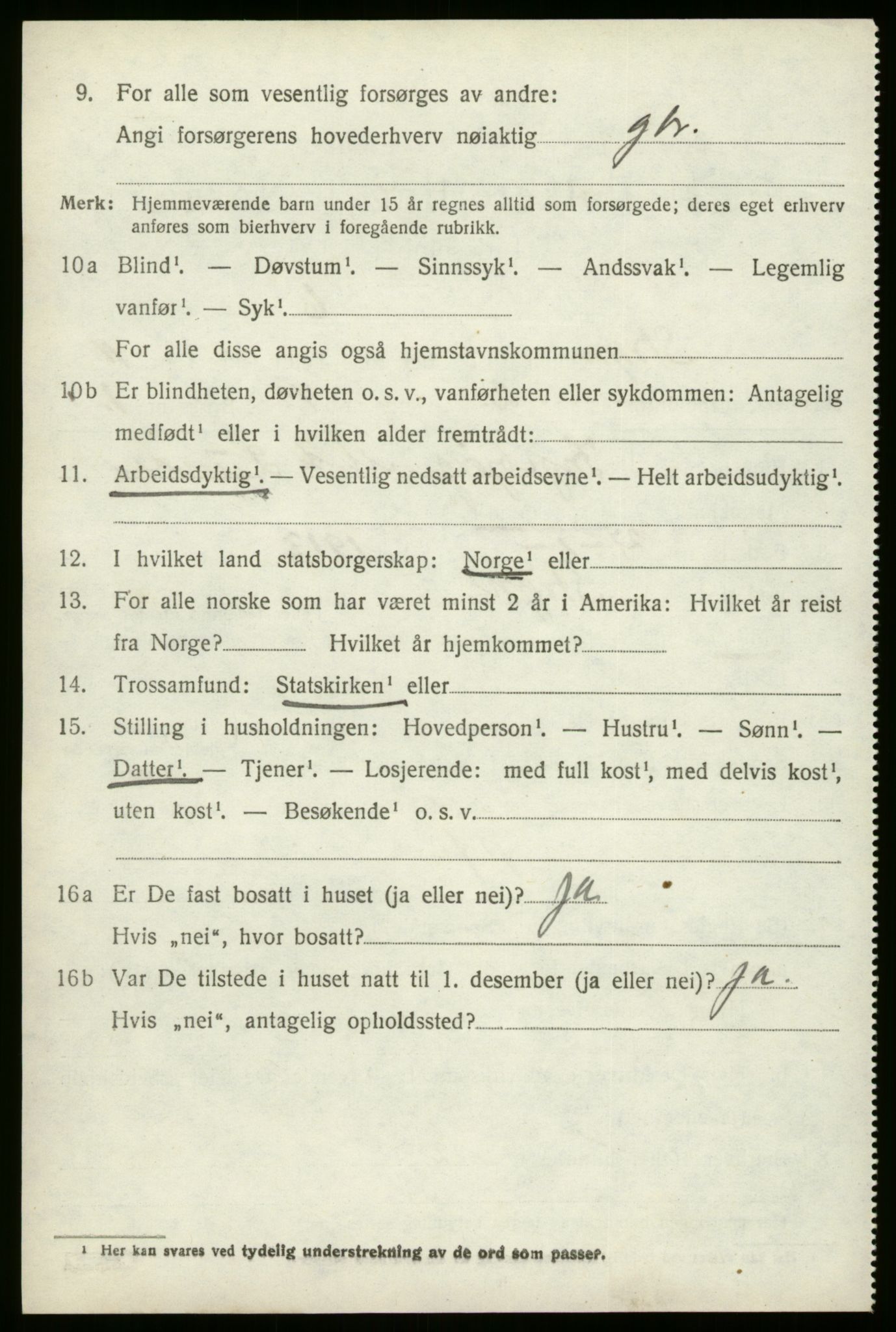 SAB, 1920 census for Stryn, 1920, p. 5219