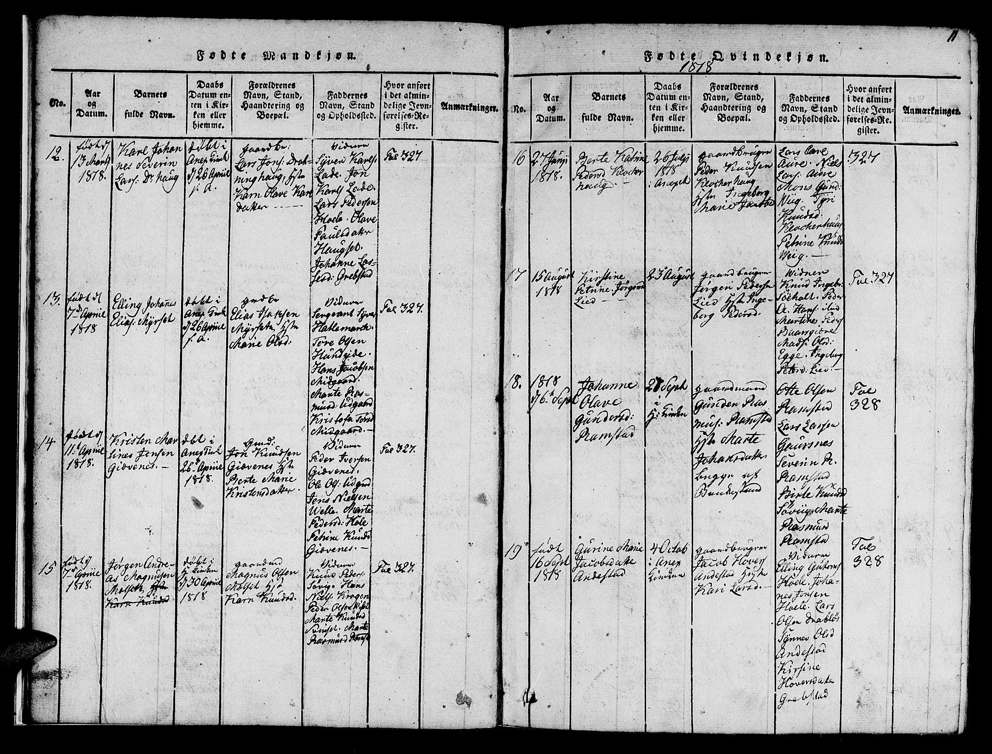 Ministerialprotokoller, klokkerbøker og fødselsregistre - Møre og Romsdal, AV/SAT-A-1454/522/L0322: Parish register (copy) no. 522C01, 1816-1830, p. 11