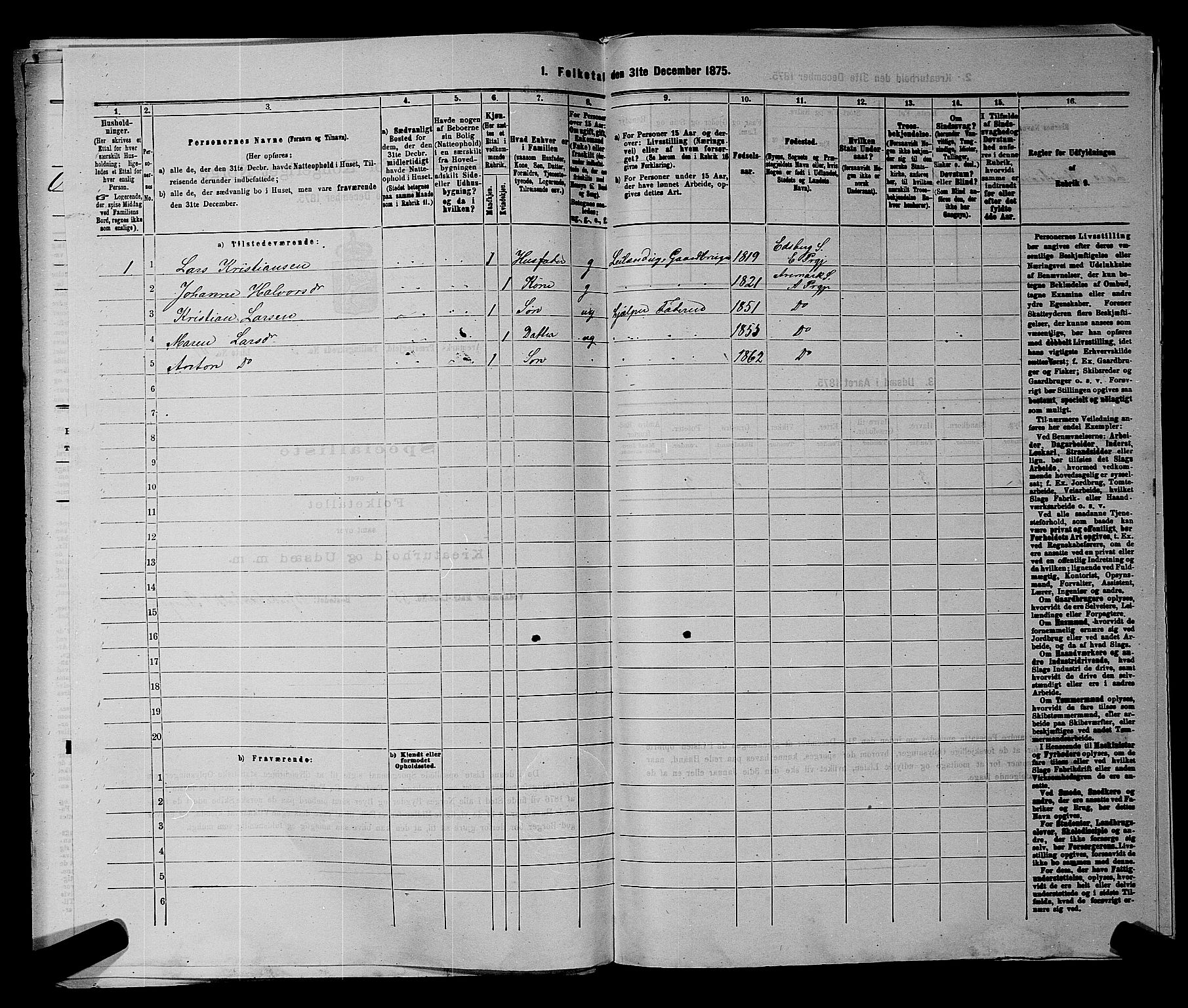 RA, 1875 census for 0118P Aremark, 1875, p. 491
