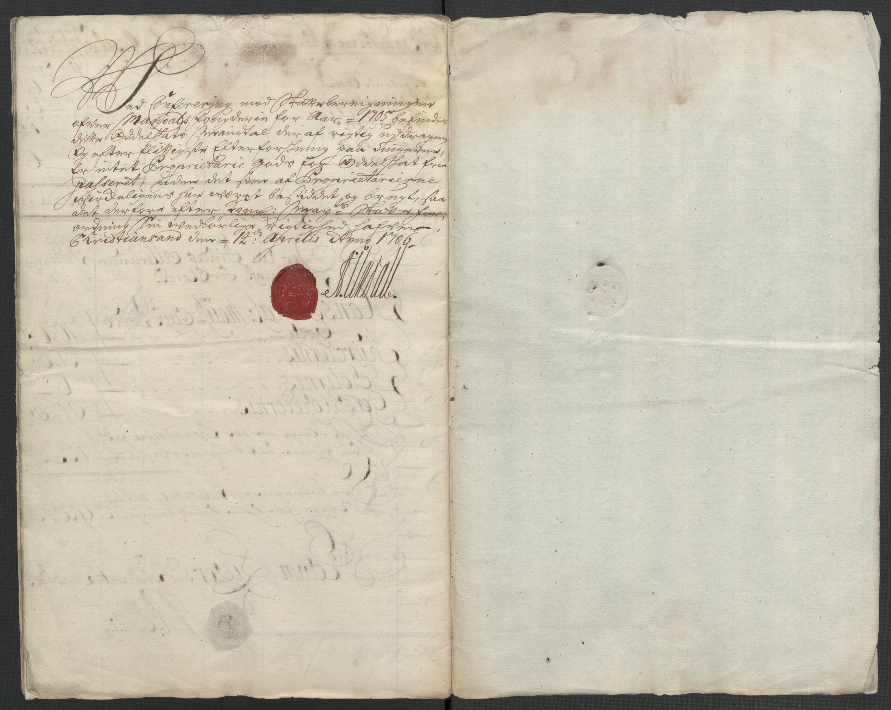 Rentekammeret inntil 1814, Reviderte regnskaper, Fogderegnskap, RA/EA-4092/R43/L2551: Fogderegnskap Lista og Mandal, 1705-1709, p. 128