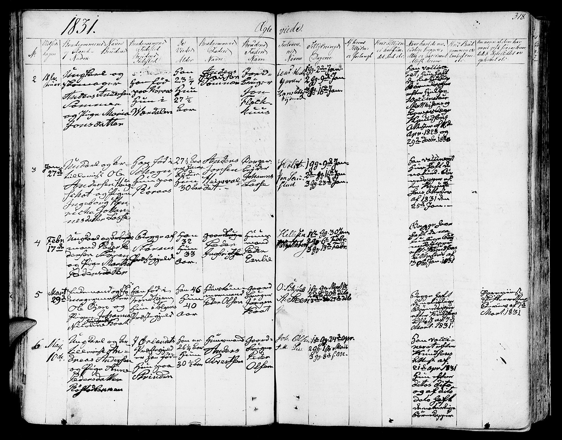 Ministerialprotokoller, klokkerbøker og fødselsregistre - Sør-Trøndelag, SAT/A-1456/602/L0109: Parish register (official) no. 602A07, 1821-1840, p. 318