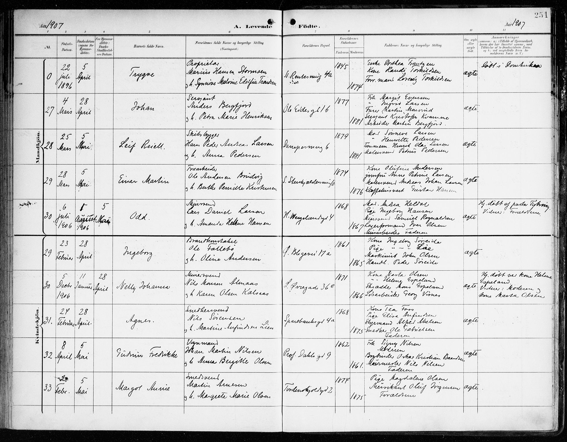 Korskirken sokneprestembete, SAB/A-76101/H/Haa/L0023: Parish register (official) no. B 9, 1899-1908, p. 251