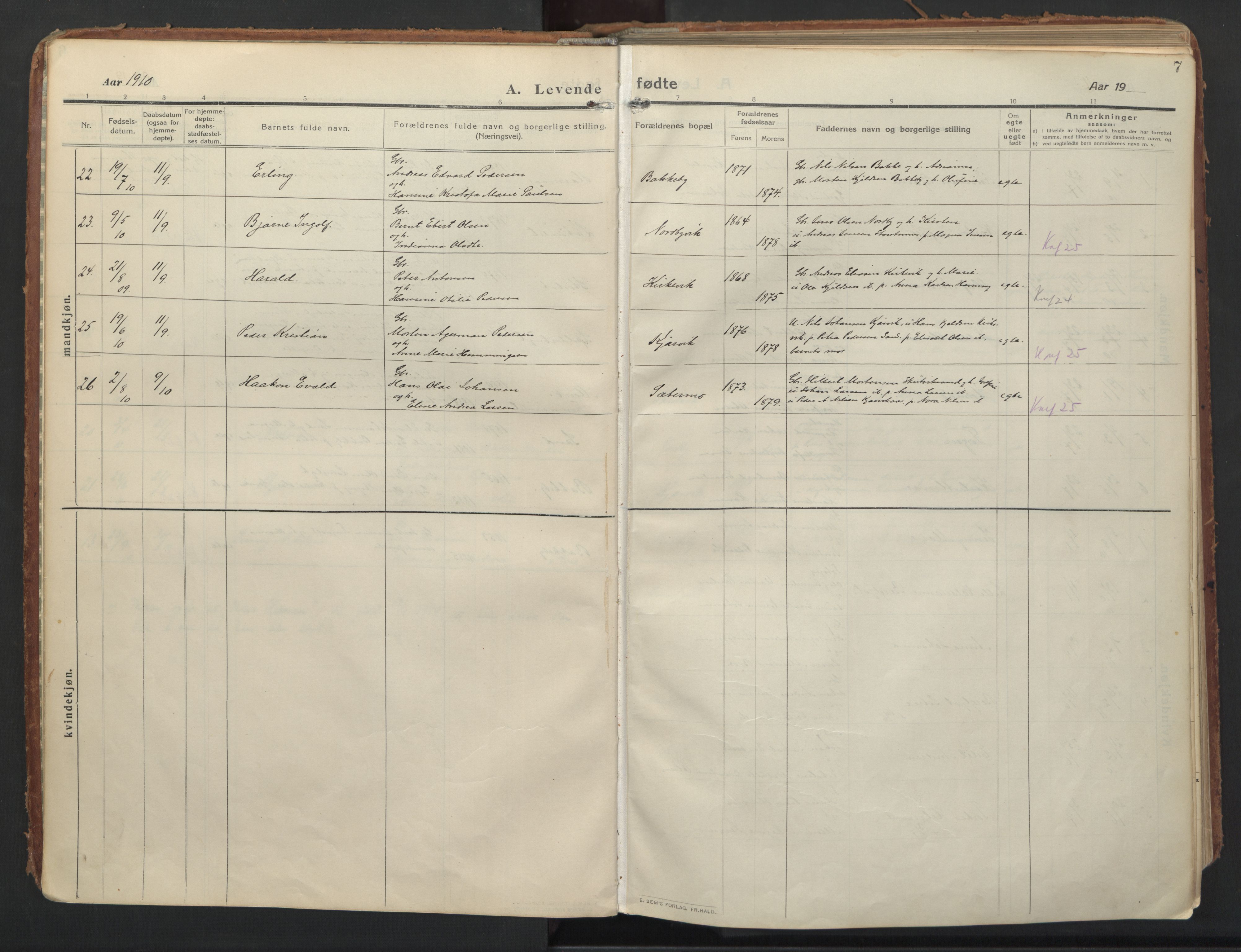 Balsfjord sokneprestembete, SATØ/S-1303/G/Ga/L0008kirke: Parish register (official) no. 8, 1910-1927, p. 7