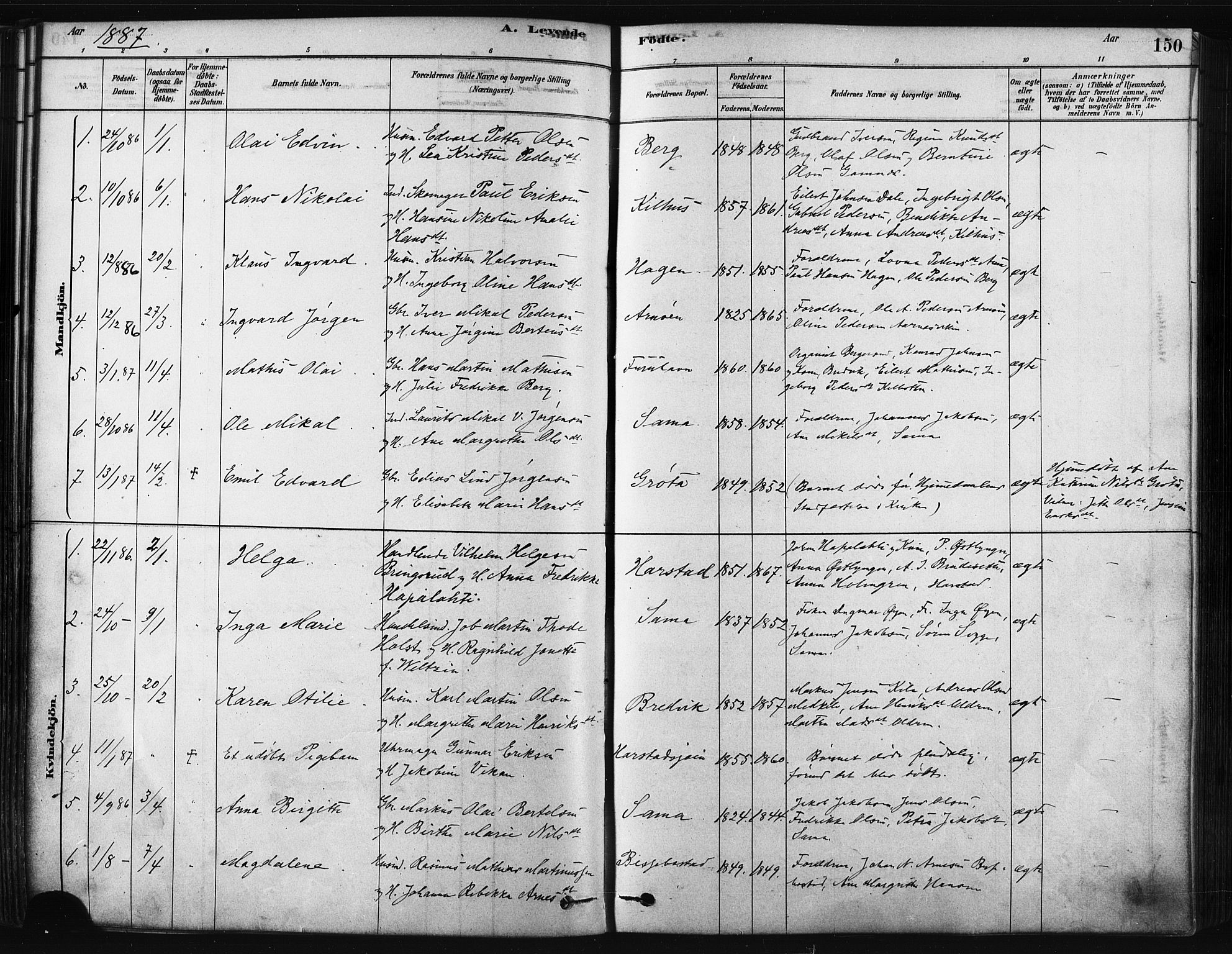 Trondenes sokneprestkontor, SATØ/S-1319/H/Ha/L0014kirke: Parish register (official) no. 14, 1878-1889, p. 150