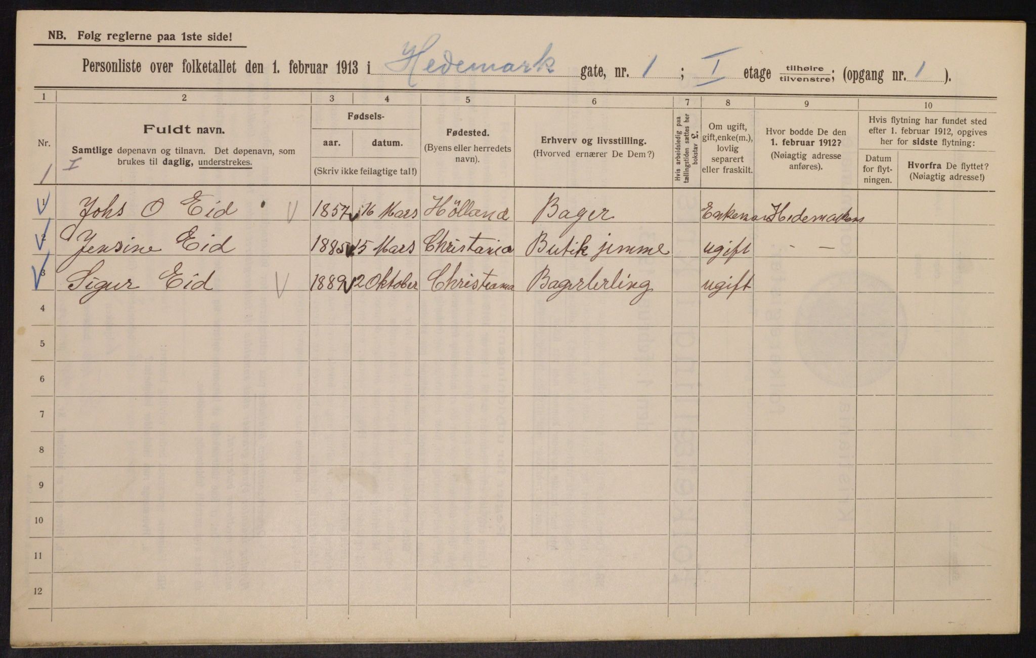 OBA, Municipal Census 1913 for Kristiania, 1913, p. 35744