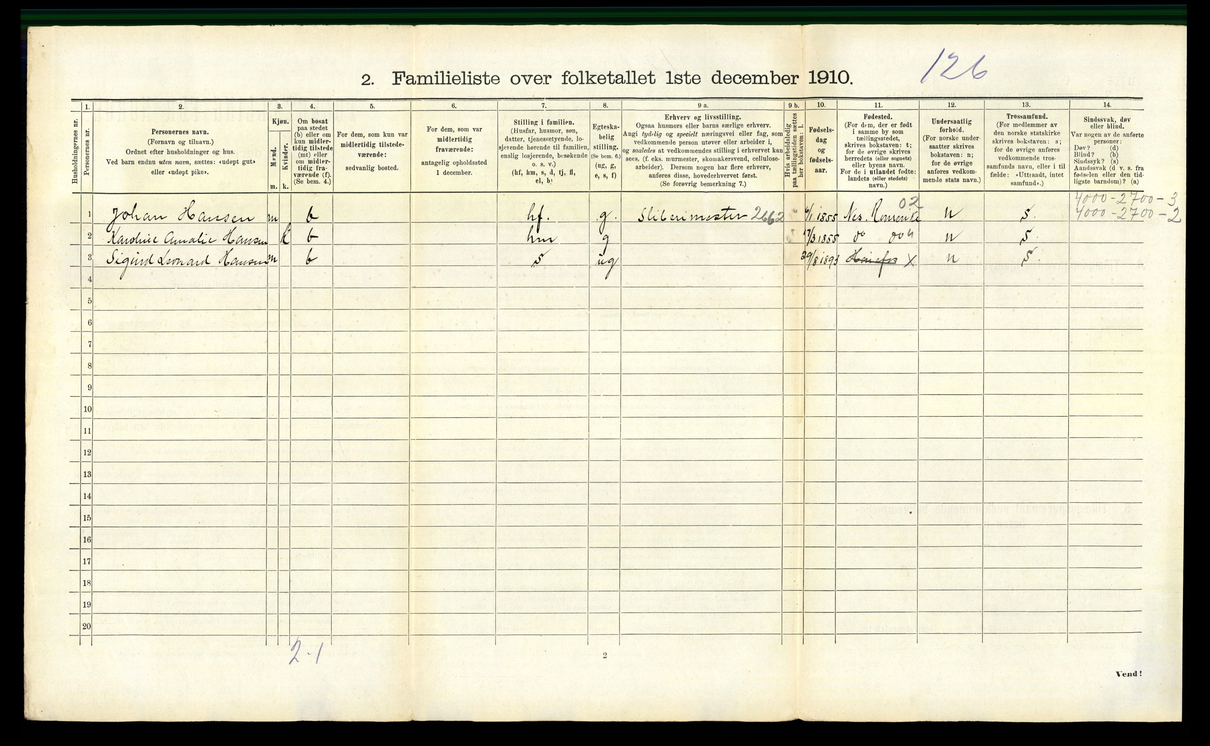 RA, 1910 census for Hønefoss, 1910, p. 740