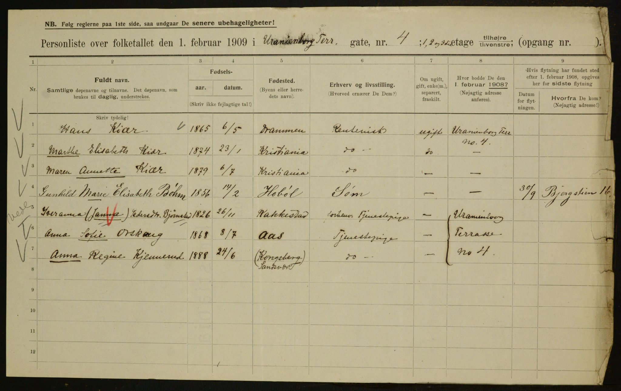 OBA, Municipal Census 1909 for Kristiania, 1909, p. 109039