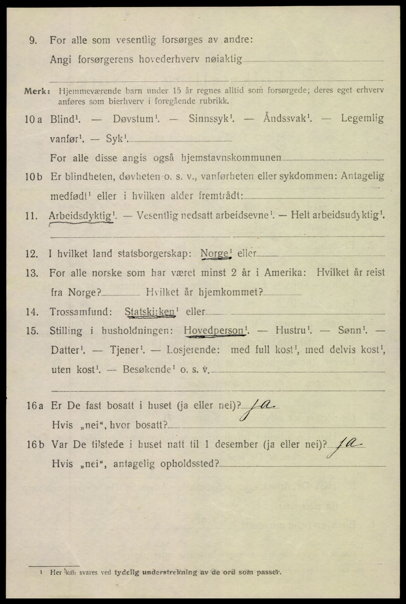 SAK, 1920 census for Lillesand, 1920, p. 2332