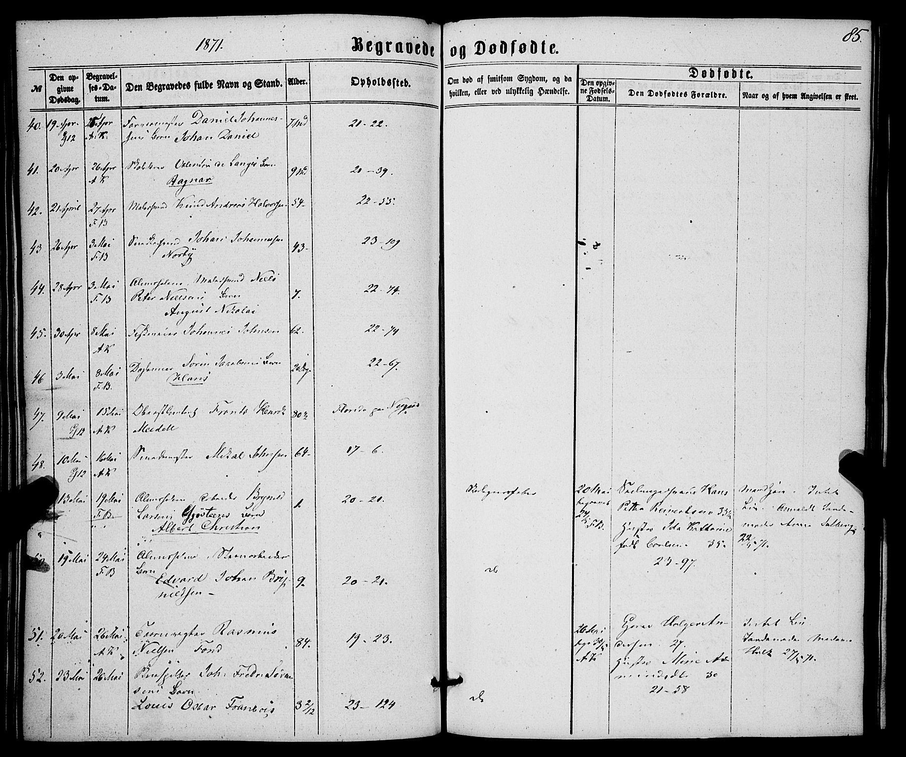 Korskirken sokneprestembete, AV/SAB-A-76101/H/Haa/L0045: Parish register (official) no. E 3, 1863-1875, p. 85