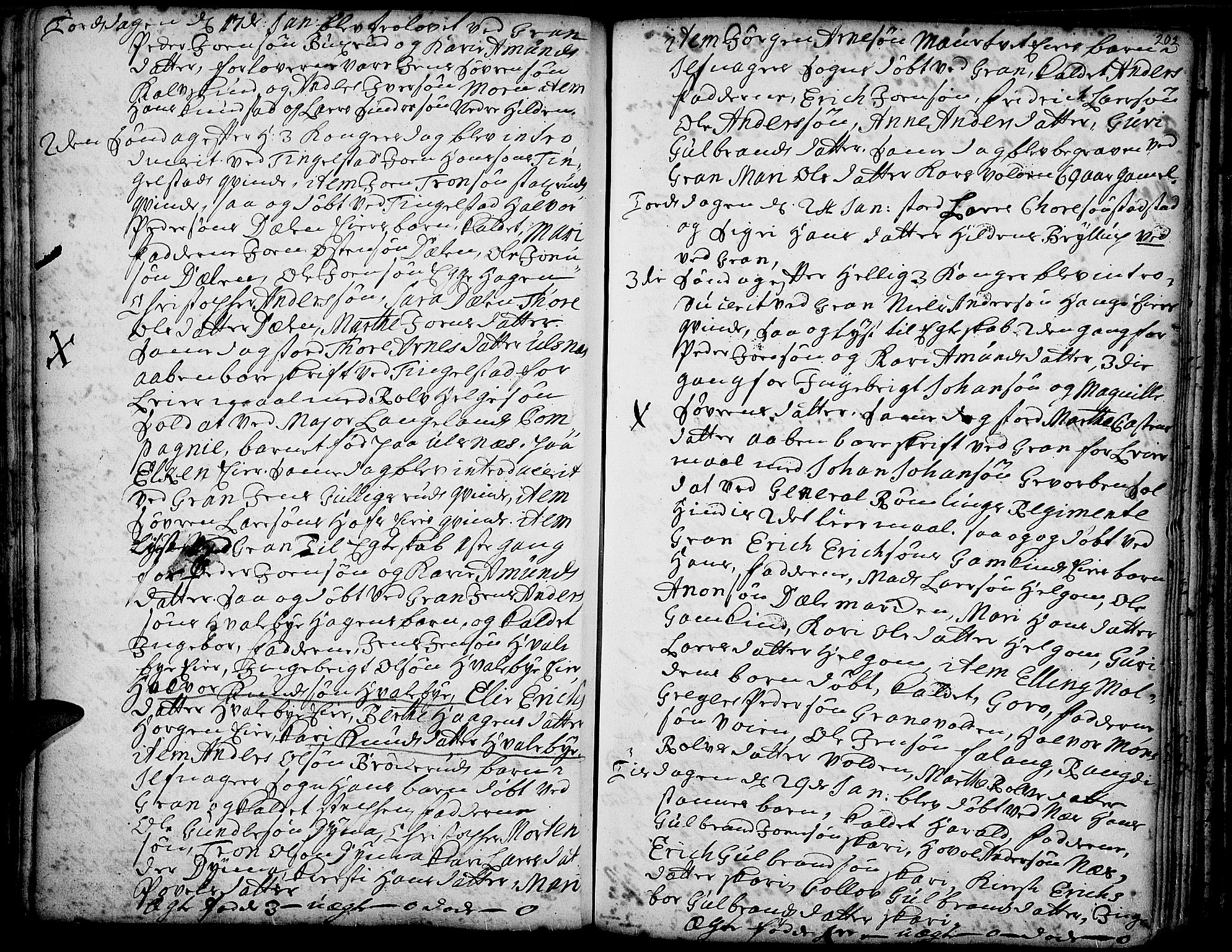 Gran prestekontor, AV/SAH-PREST-112/H/Ha/Haa/L0001: Parish register (official) no. 1, 1707-1731, p. 202