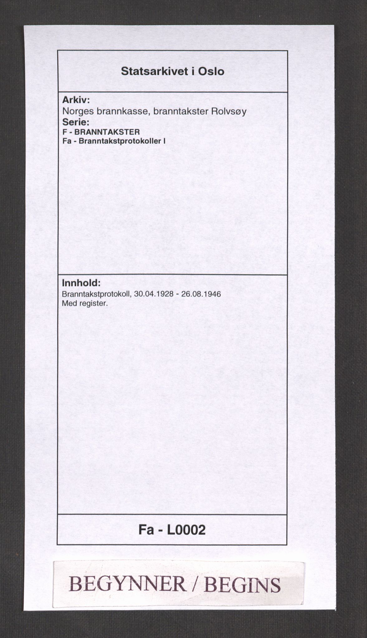 Norges brannkasse, branntakster Rolvsøy, SAO/A-11367/F/Fa/L0002: Branntakstprotokoll, 1928-1946