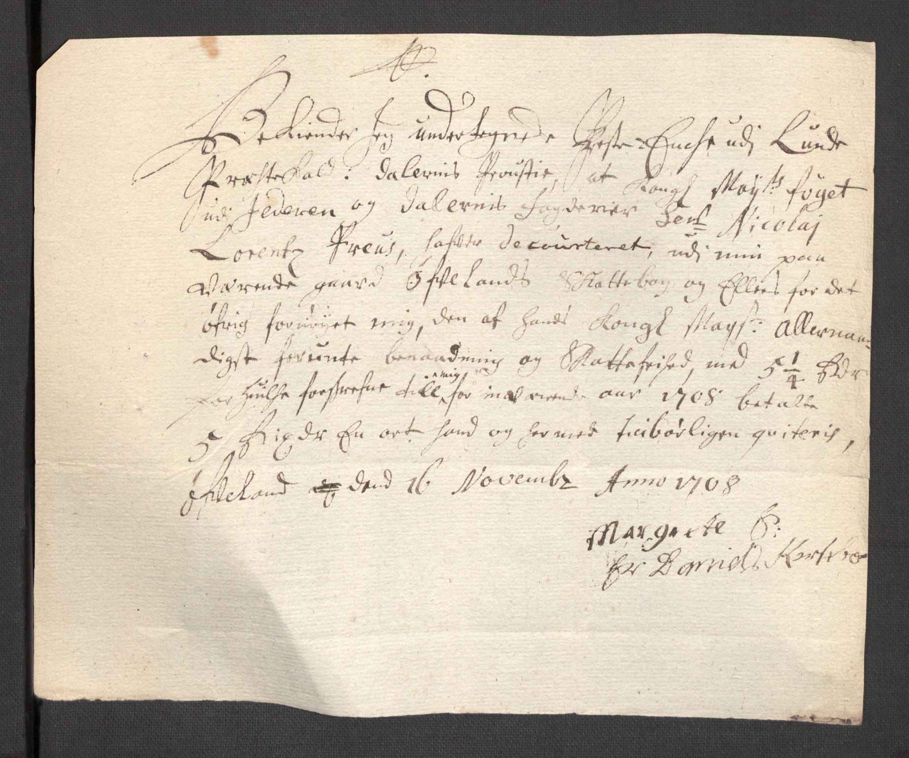 Rentekammeret inntil 1814, Reviderte regnskaper, Fogderegnskap, AV/RA-EA-4092/R46/L2733: Fogderegnskap Jæren og Dalane, 1705-1708, p. 381