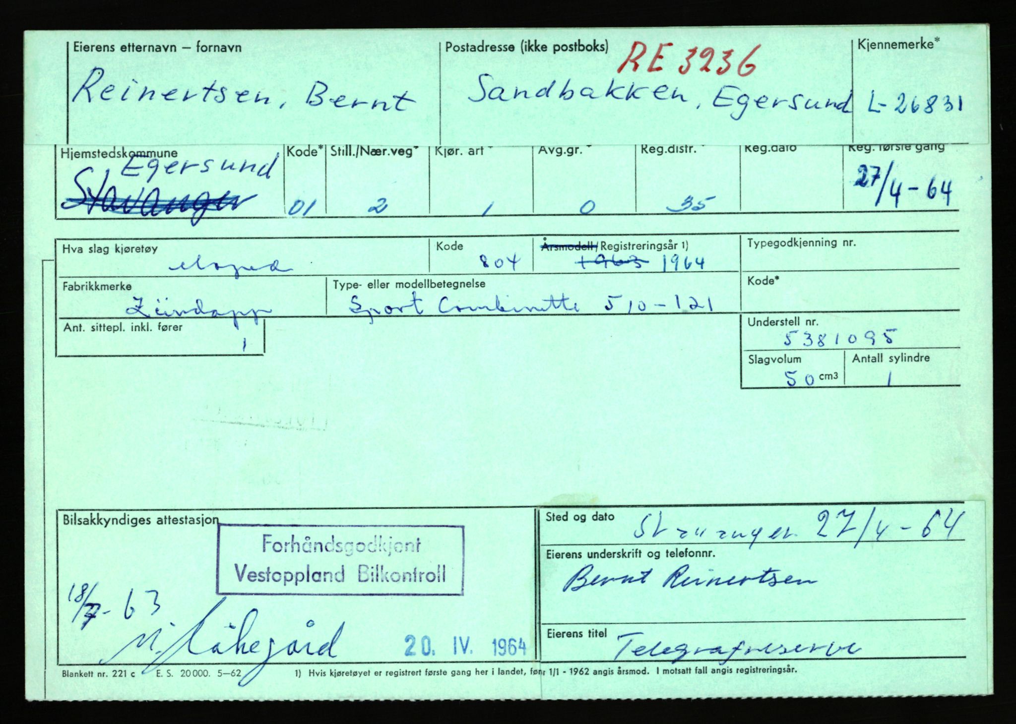 Stavanger trafikkstasjon, AV/SAST-A-101942/0/F/L0044: L-26300 - L-26999, 1930-1971, p. 1497