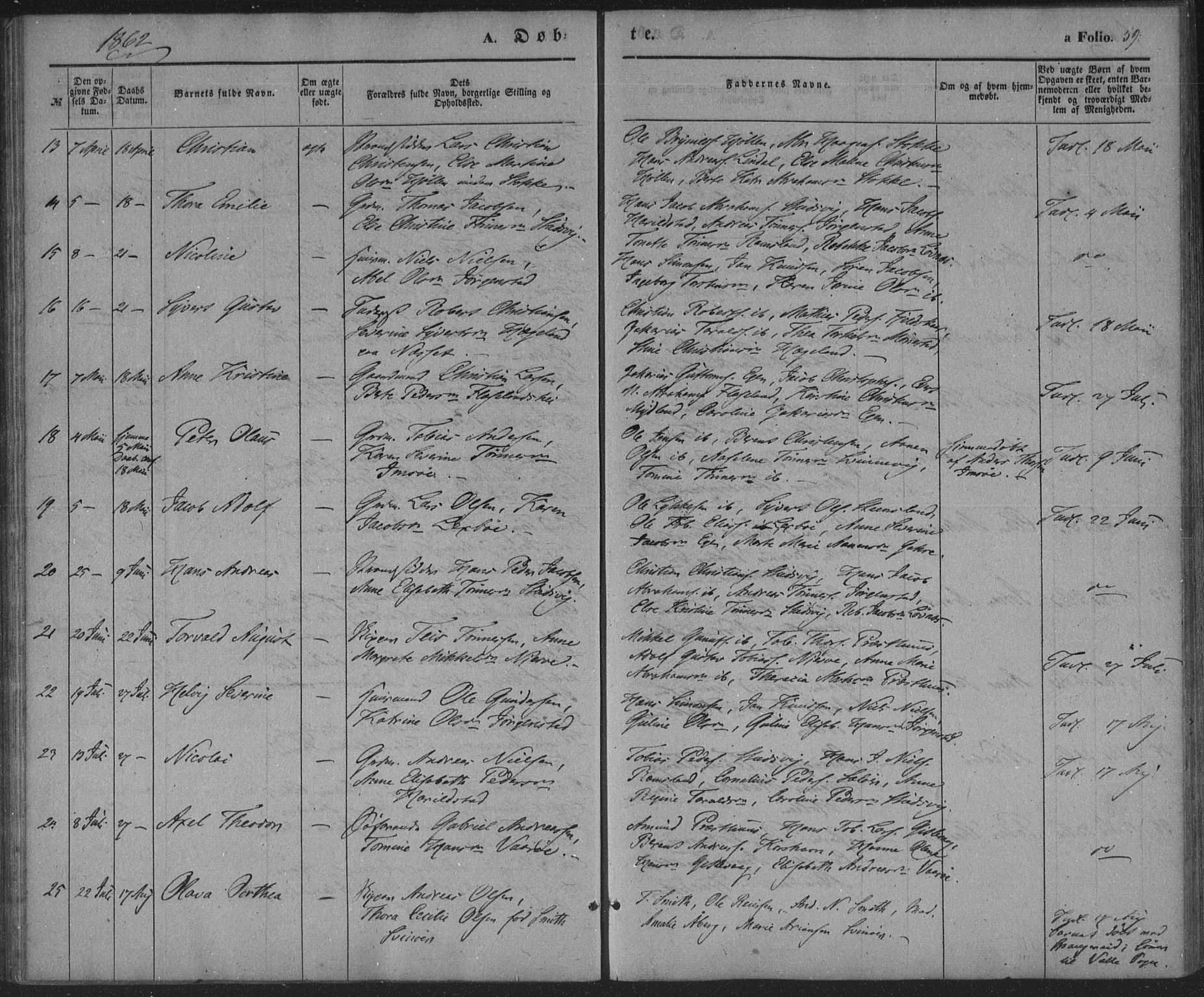 Sør-Audnedal sokneprestkontor, AV/SAK-1111-0039/F/Fa/Faa/L0002: Parish register (official) no. A 2, 1848-1867, p. 59