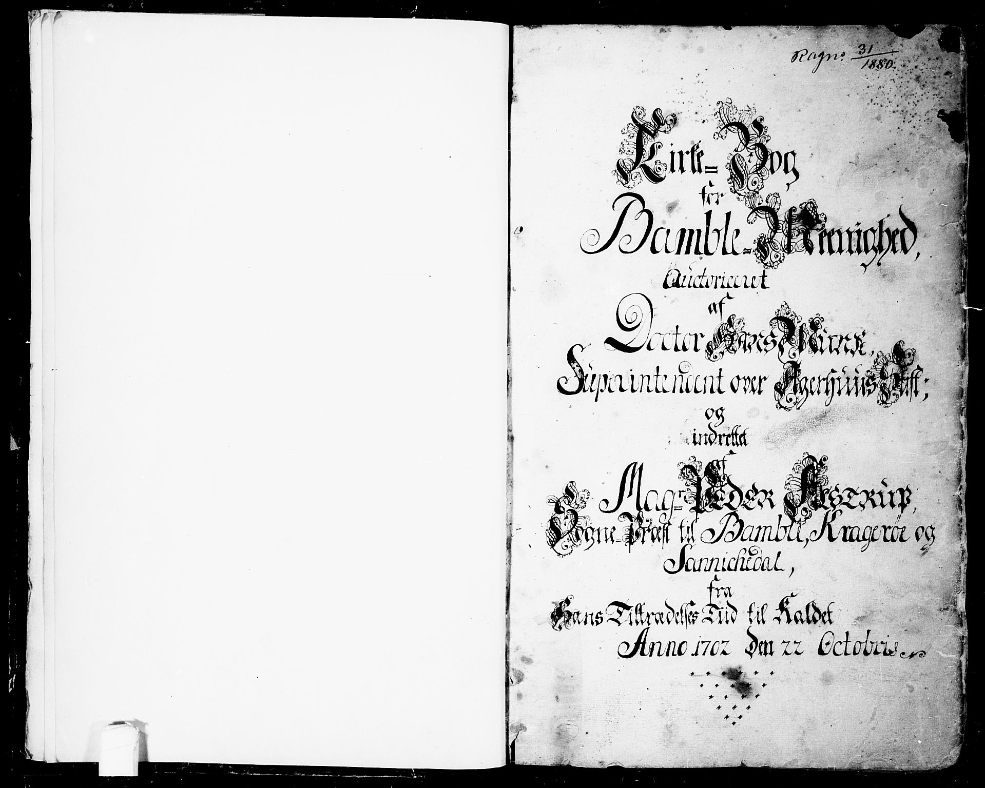 Bamble kirkebøker, AV/SAKO-A-253/F/Fa/L0001: Parish register (official) no. I 1, 1702-1774