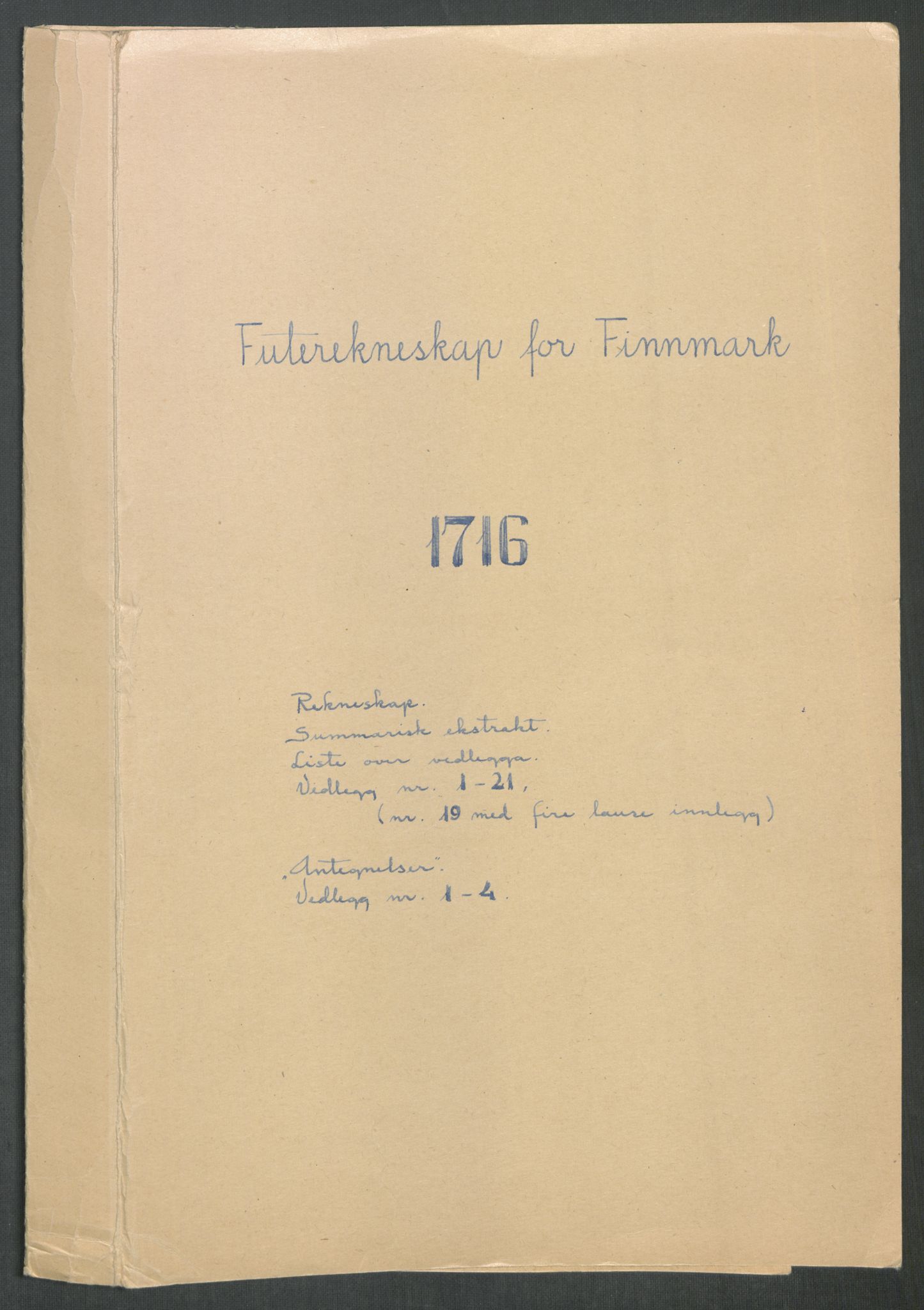 Rentekammeret inntil 1814, Reviderte regnskaper, Fogderegnskap, RA/EA-4092/R69/L4857: Fogderegnskap Finnmark/Vardøhus, 1716-1718, p. 2