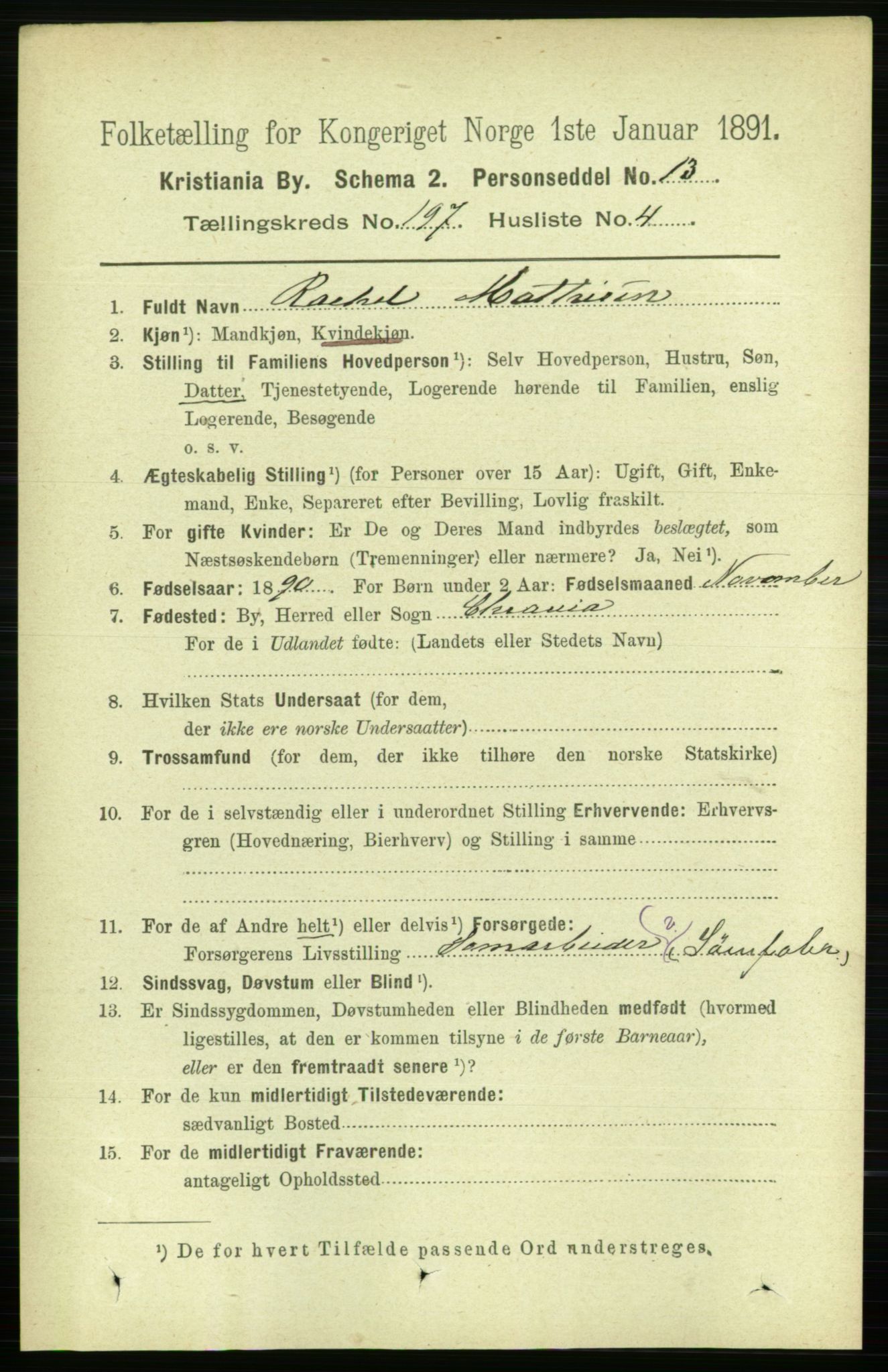 RA, 1891 census for 0301 Kristiania, 1891, p. 118880