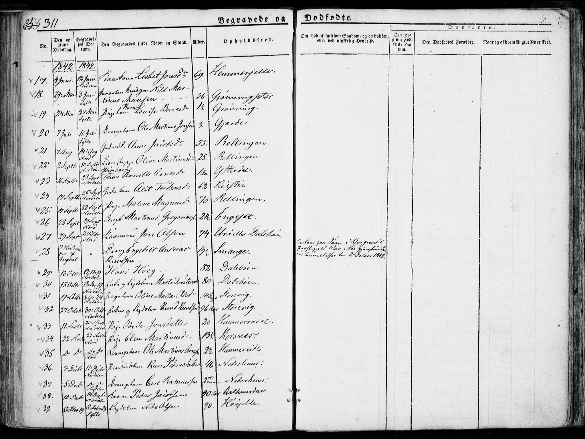 Ministerialprotokoller, klokkerbøker og fødselsregistre - Møre og Romsdal, SAT/A-1454/519/L0248: Parish register (official) no. 519A07, 1829-1860, p. 311