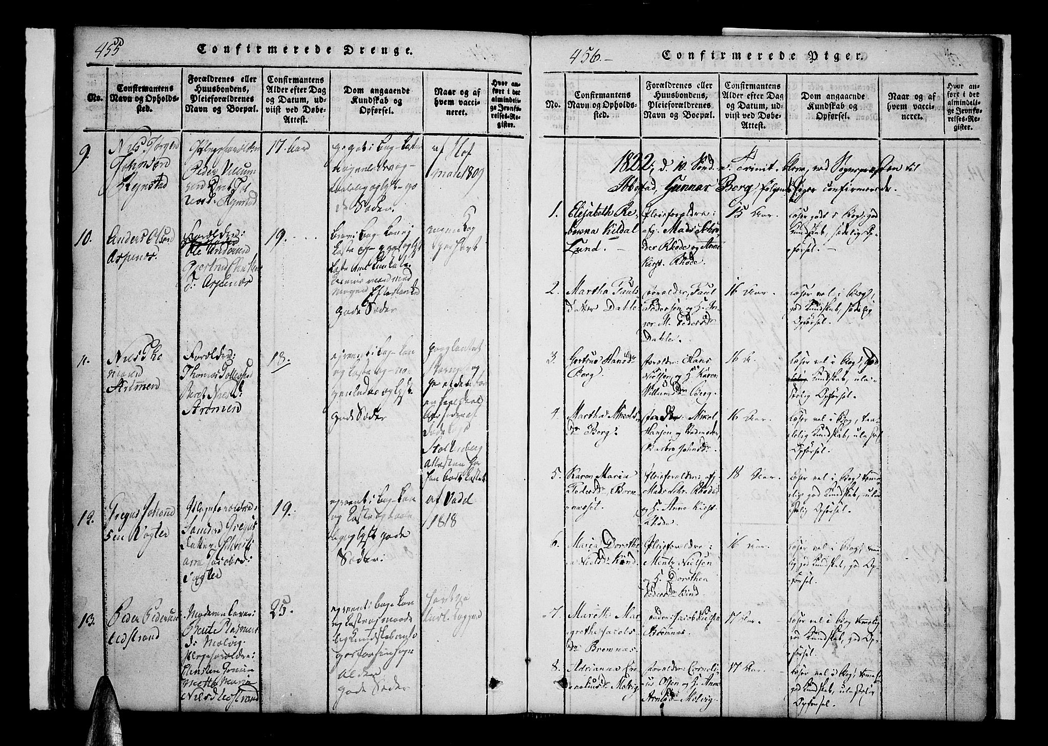 Kvæfjord sokneprestkontor, SATØ/S-1323/G/Ga/Gaa/L0002kirke: Parish register (official) no. 2, 1821-1830, p. 455-456