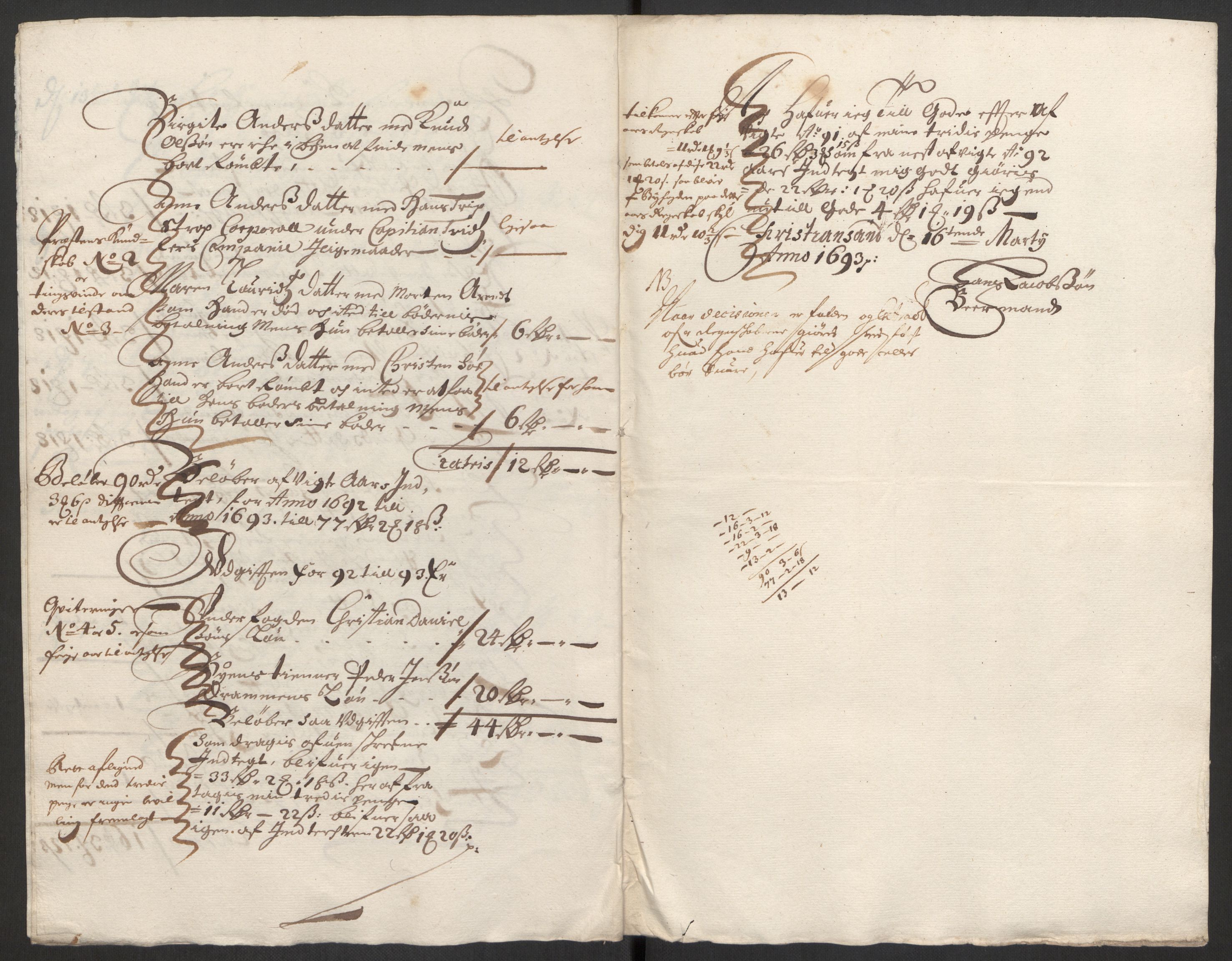 Rentekammeret inntil 1814, Reviderte regnskaper, Byregnskaper, RA/EA-4066/R/Rm/L0285: [M18] Sikt og sakefall, 1681-1718, p. 164