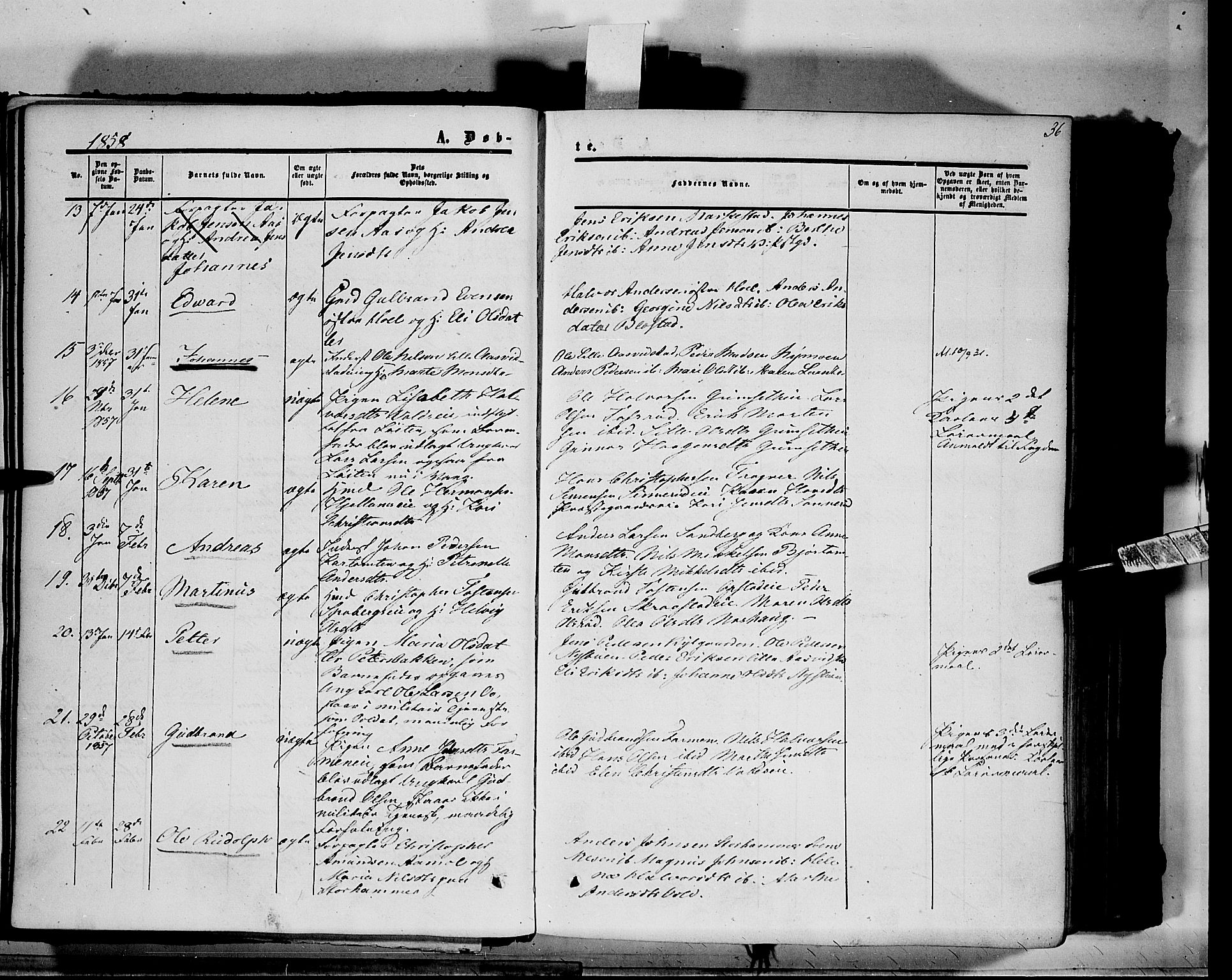 Vang prestekontor, Hedmark, AV/SAH-PREST-008/H/Ha/Haa/L0012: Parish register (official) no. 12, 1855-1870, p. 36