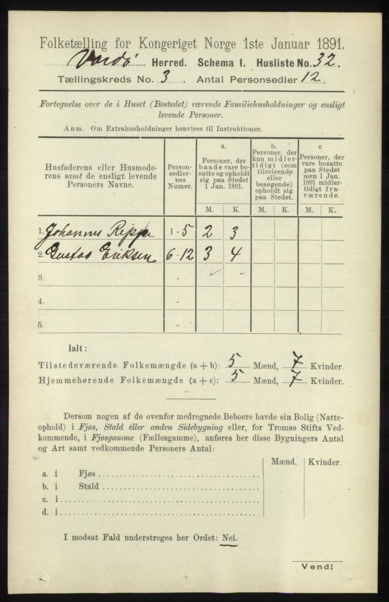 RA, 1891 census for 2028 Vardø, 1891, p. 812