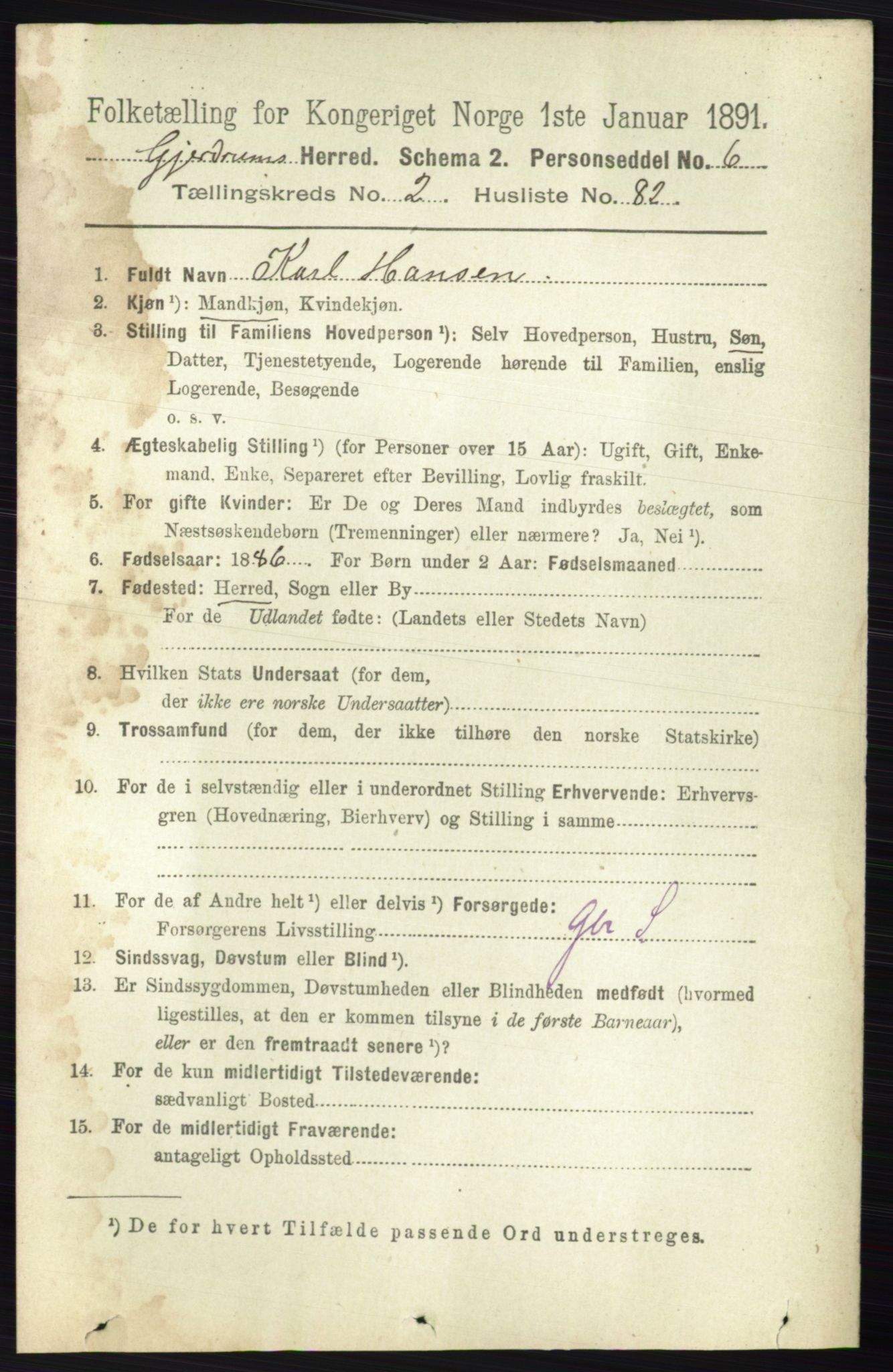 RA, 1891 census for 0234 Gjerdrum, 1891, p. 1056