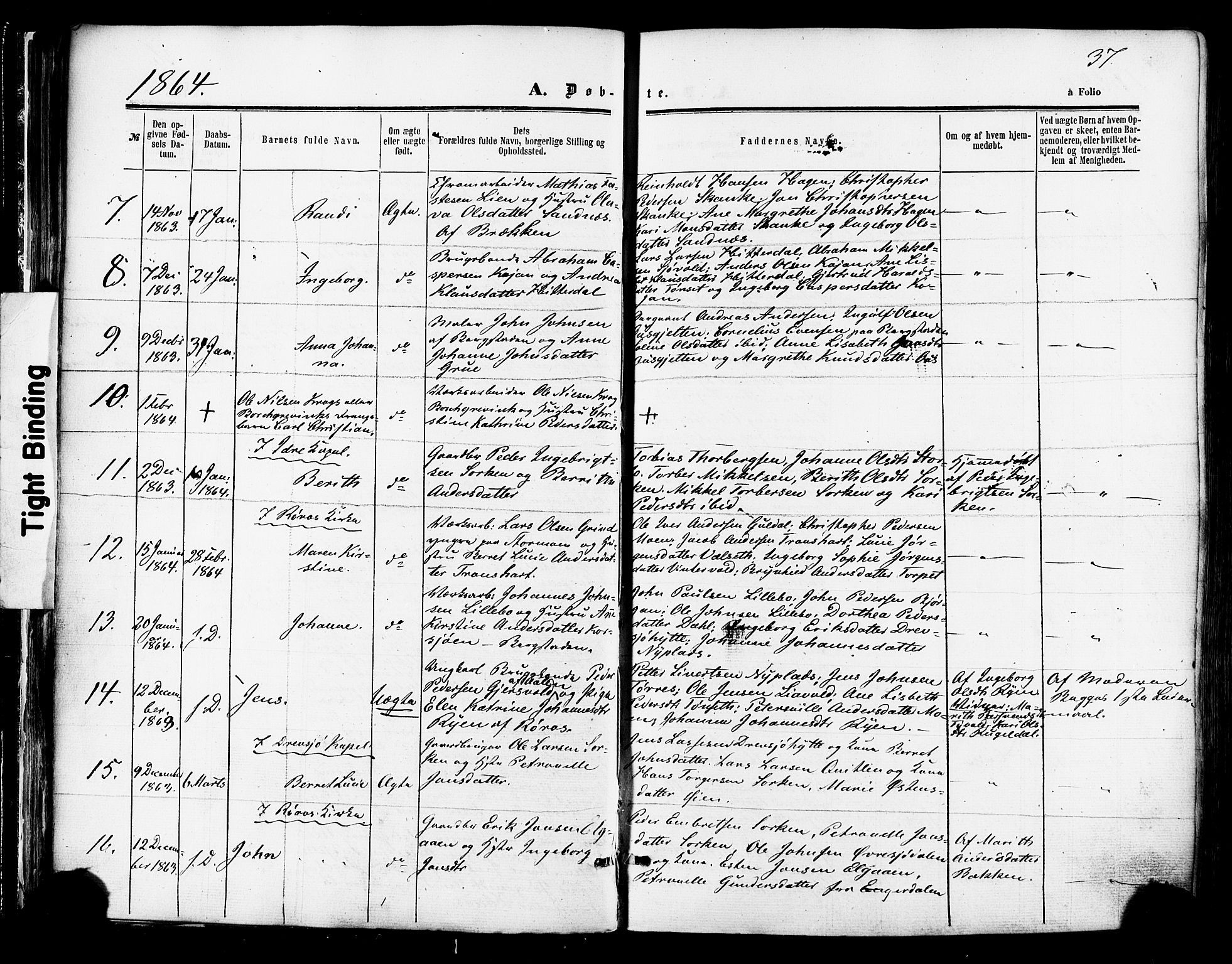 Ministerialprotokoller, klokkerbøker og fødselsregistre - Sør-Trøndelag, SAT/A-1456/681/L0932: Parish register (official) no. 681A10, 1860-1878, p. 37