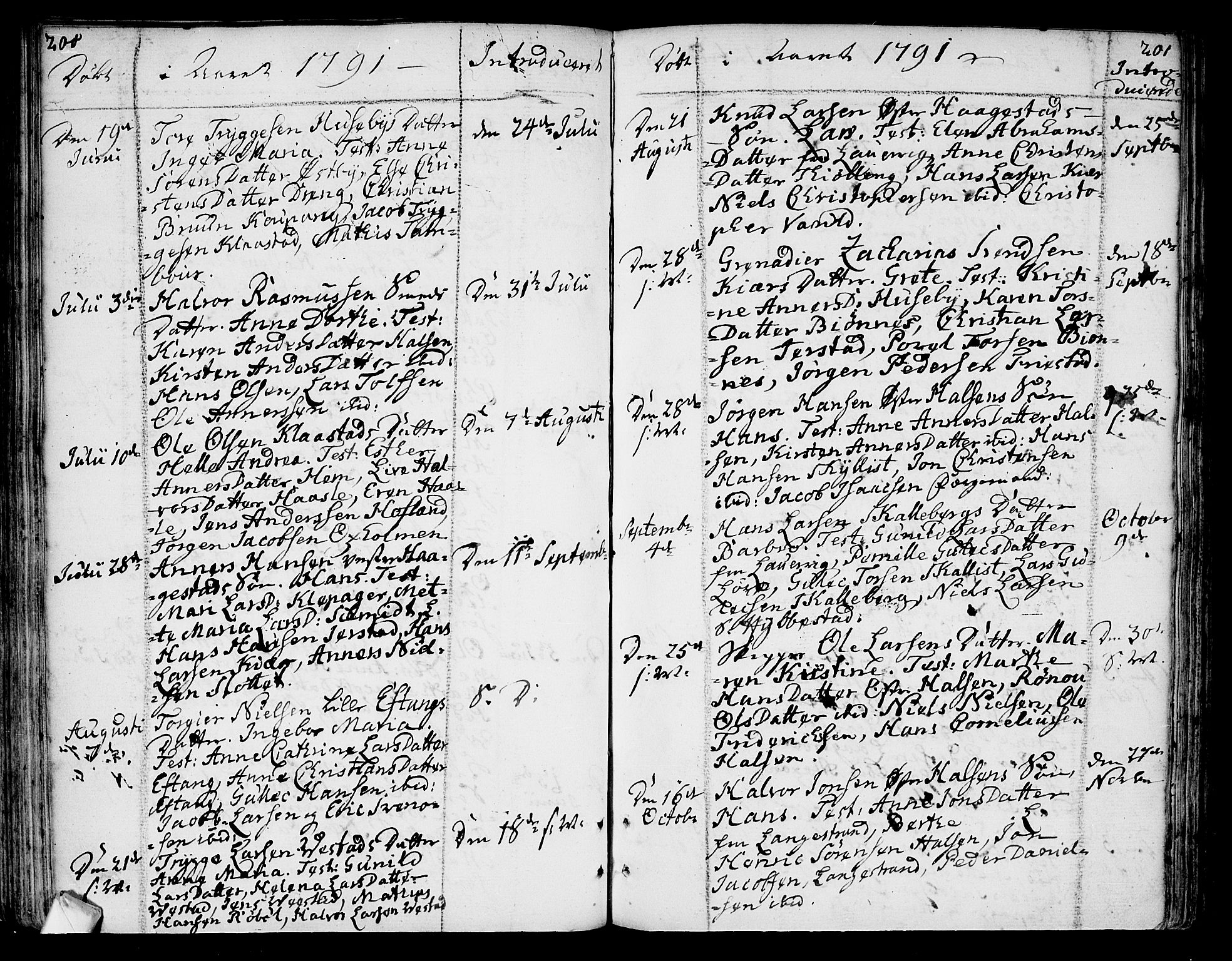 Tjølling kirkebøker, AV/SAKO-A-60/F/Fa/L0004: Parish register (official) no. 4, 1779-1817, p. 200-201