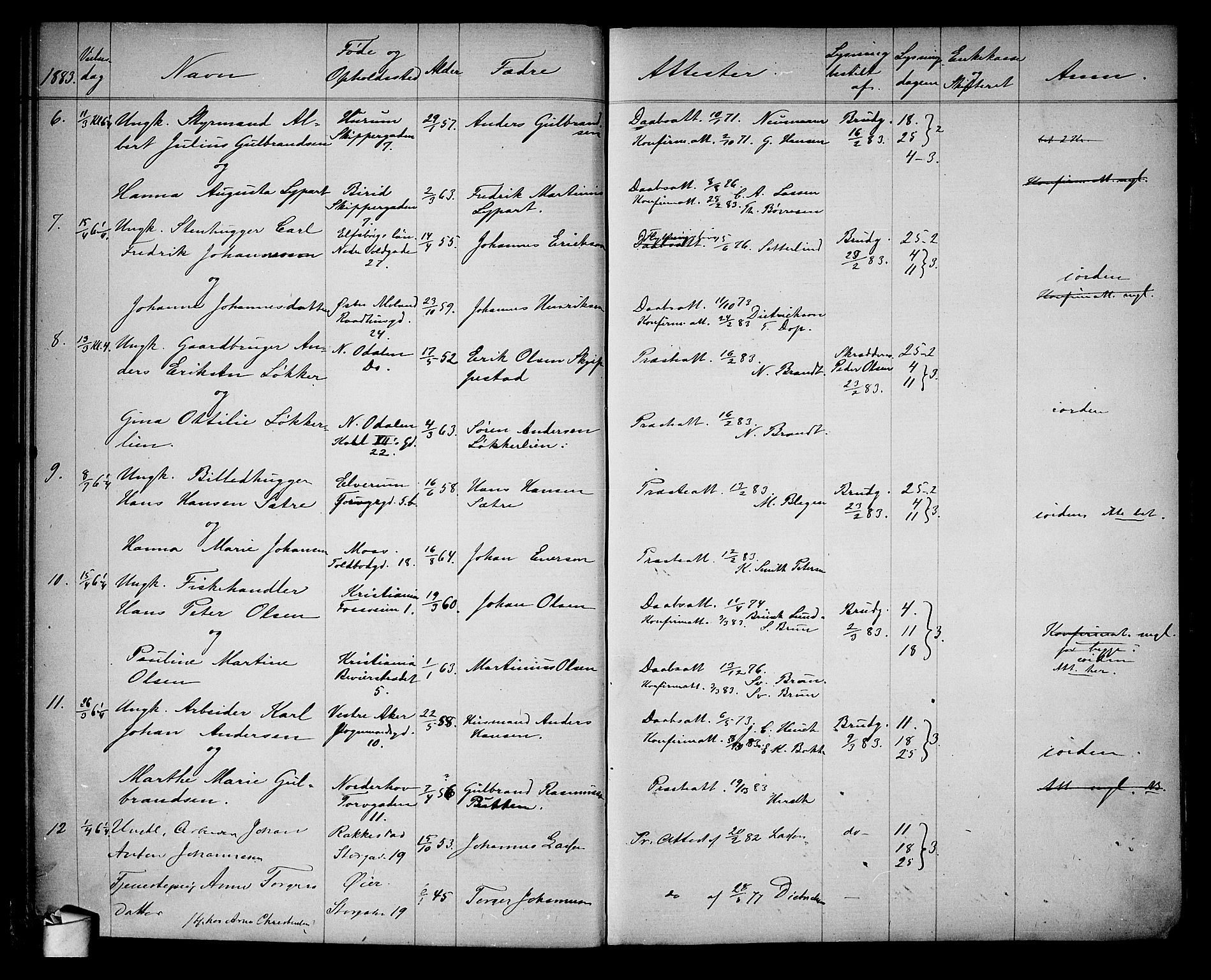 Oslo domkirke Kirkebøker, AV/SAO-A-10752/H/Ha/L0003: Banns register no. 3, 1870-1888