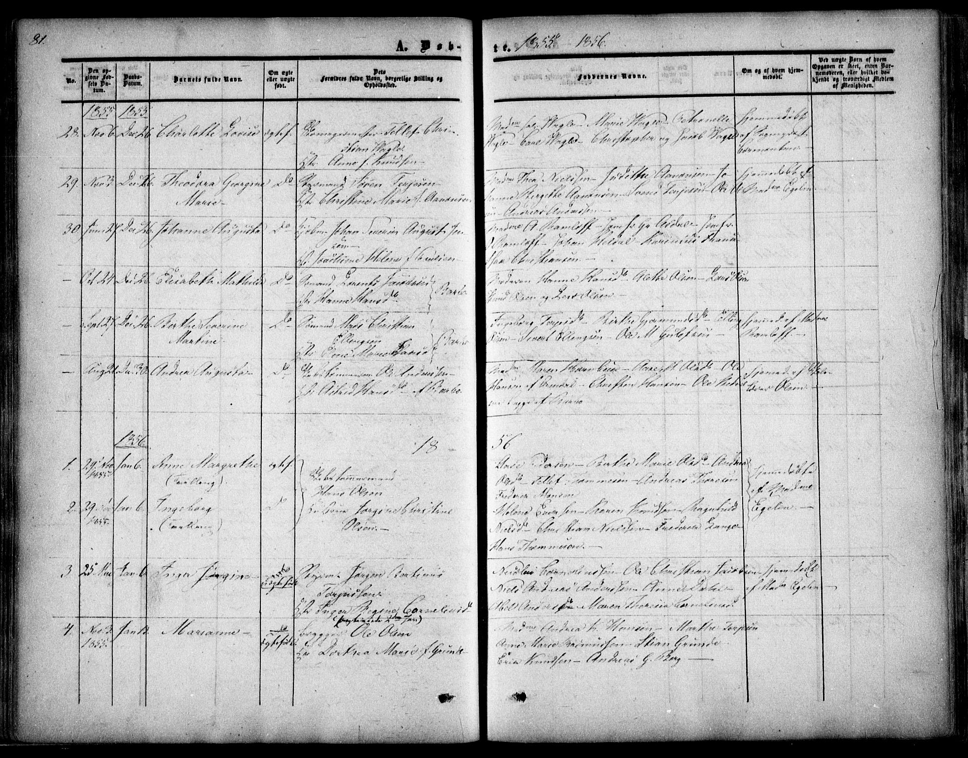 Arendal sokneprestkontor, Trefoldighet, SAK/1111-0040/F/Fa/L0006: Parish register (official) no. A 6, 1855-1868, p. 81