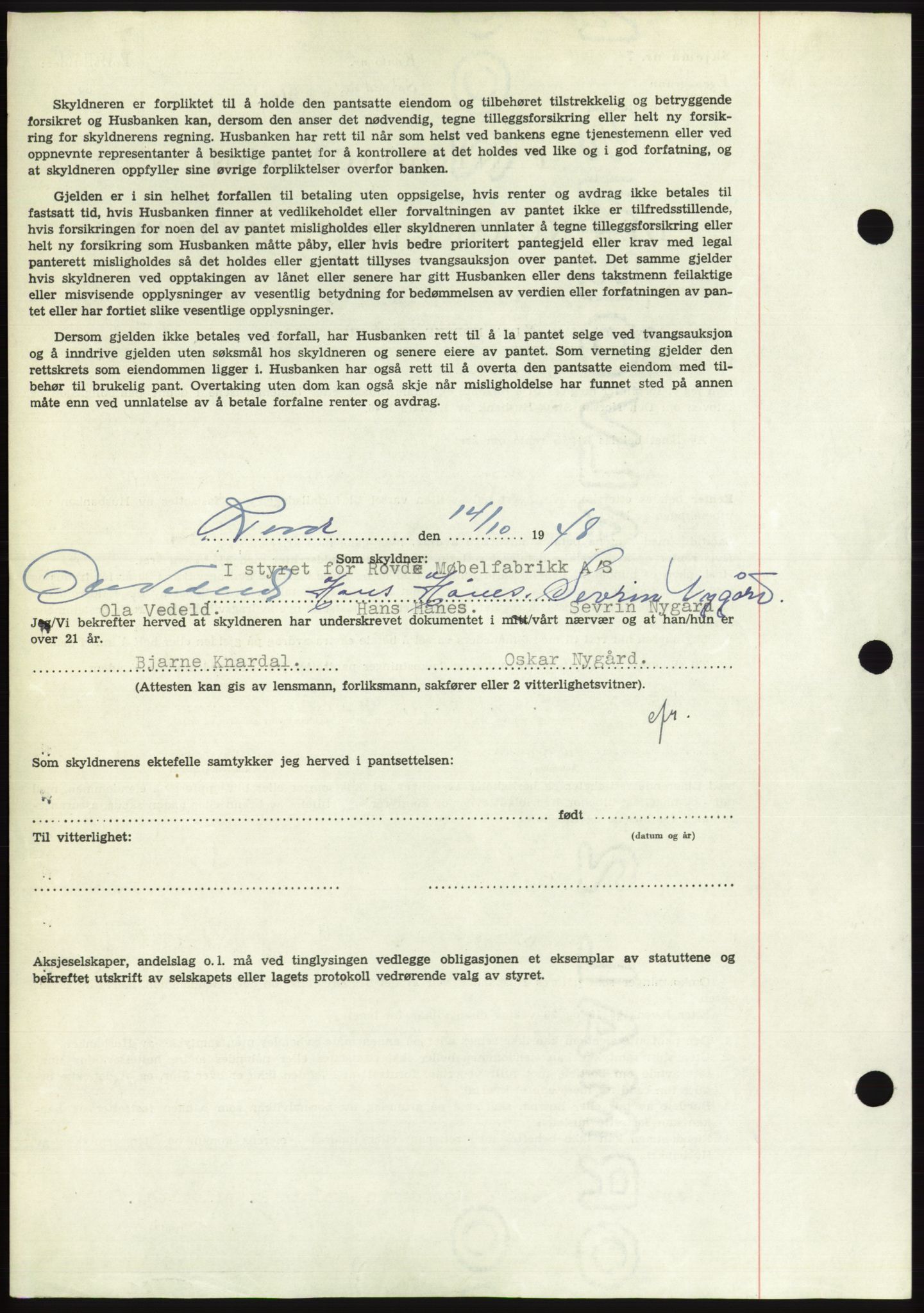 Søre Sunnmøre sorenskriveri, AV/SAT-A-4122/1/2/2C/L0116: Mortgage book no. 4B, 1948-1949, Diary no: : 1478/1948