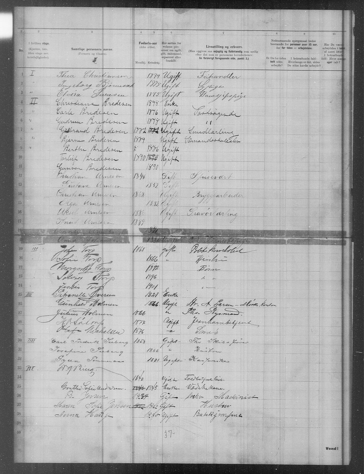 OBA, Municipal Census 1902 for Kristiania, 1902, p. 16087