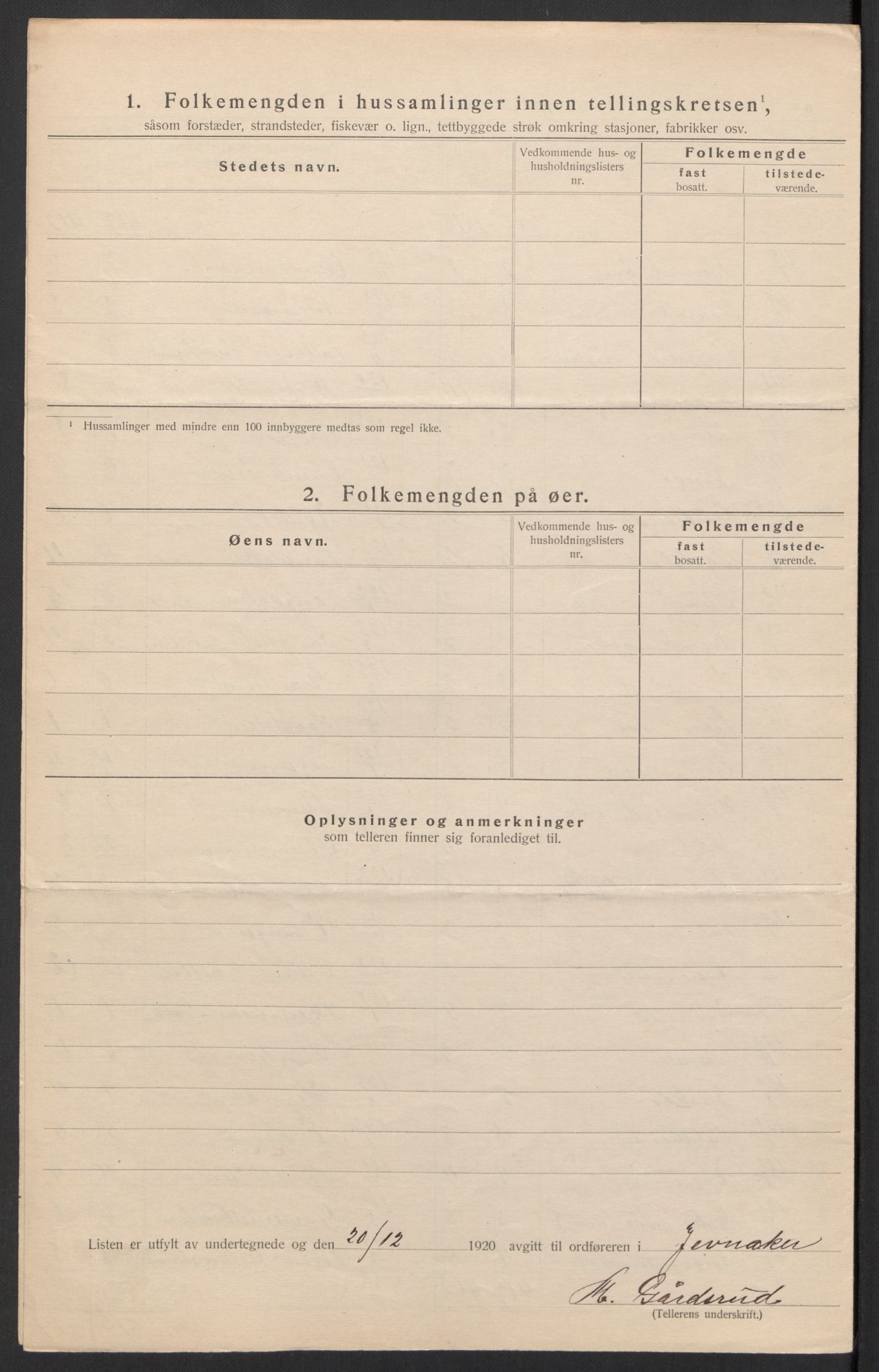 SAH, 1920 census for Jevnaker, 1920, p. 27