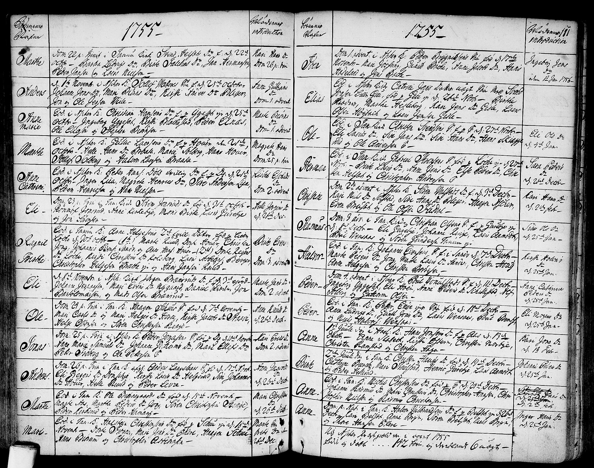 Asker prestekontor Kirkebøker, SAO/A-10256a/F/Fa/L0002: Parish register (official) no. I 2, 1733-1766, p. 111