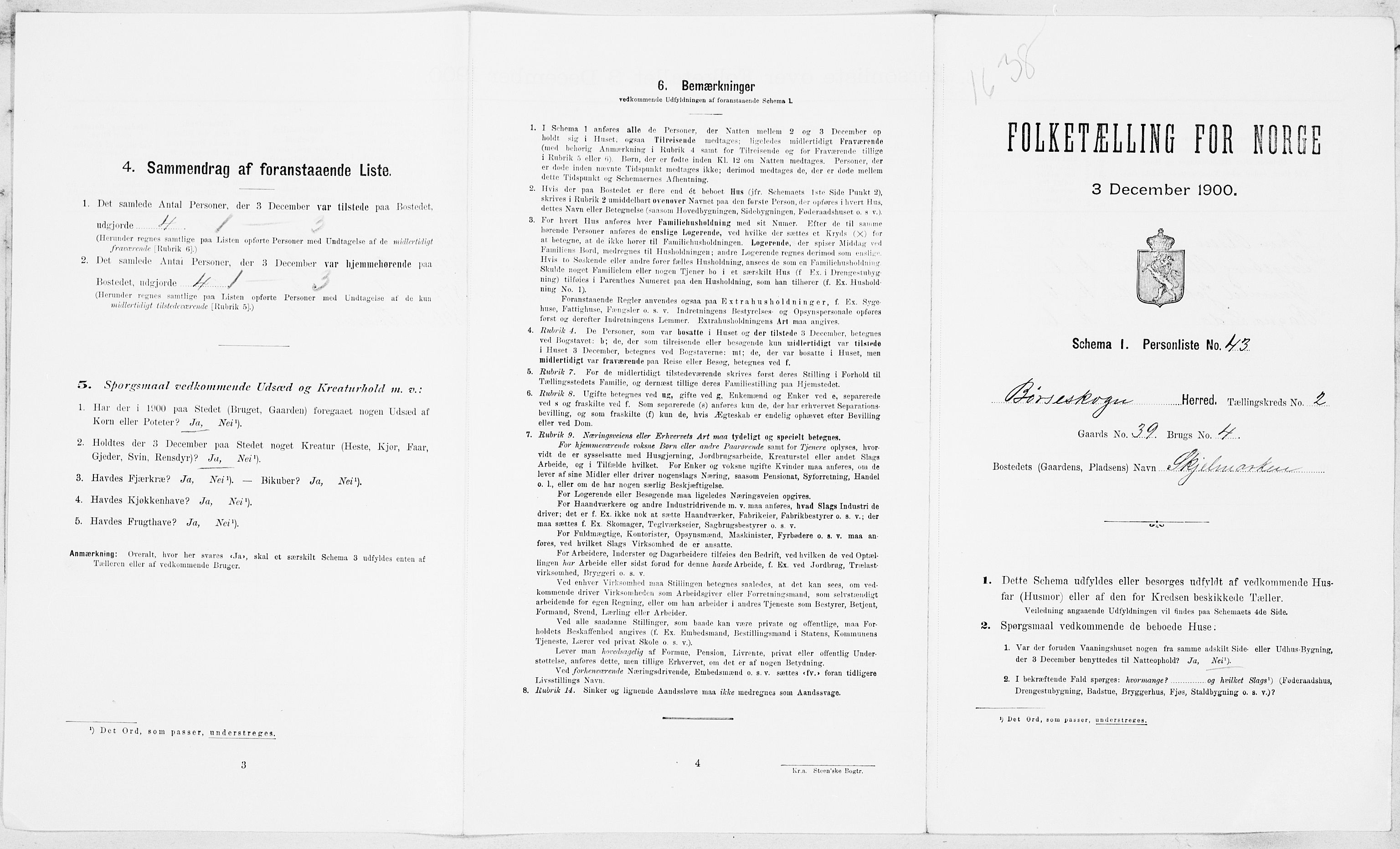 SAT, 1900 census for Børseskogn, 1900, p. 260