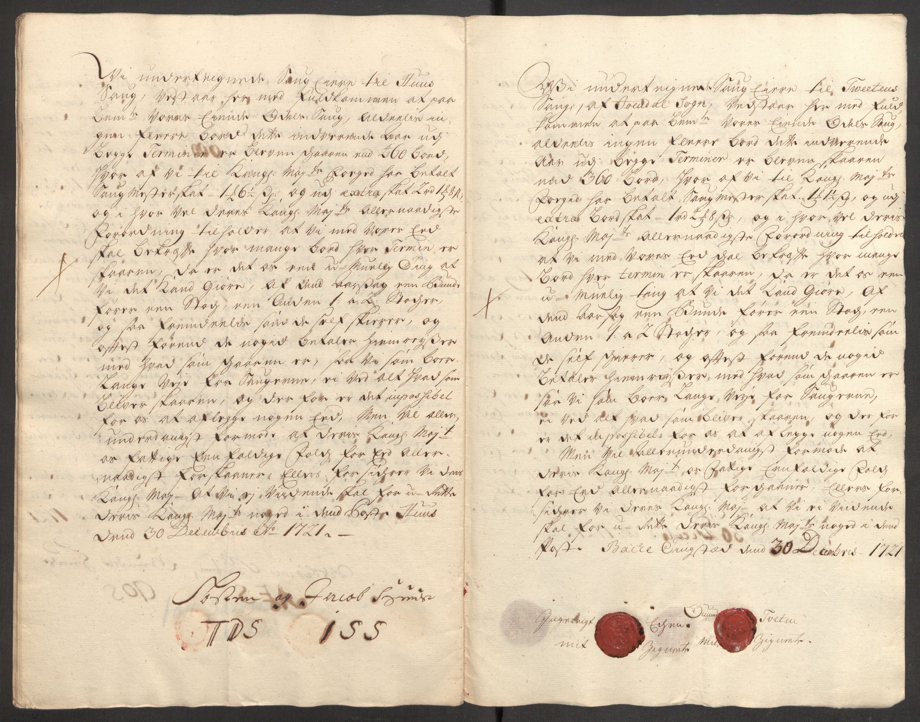 Rentekammeret inntil 1814, Reviderte regnskaper, Fogderegnskap, AV/RA-EA-4092/R48/L3000: Fogderegnskap Sunnhordland og Hardanger, 1721, p. 180