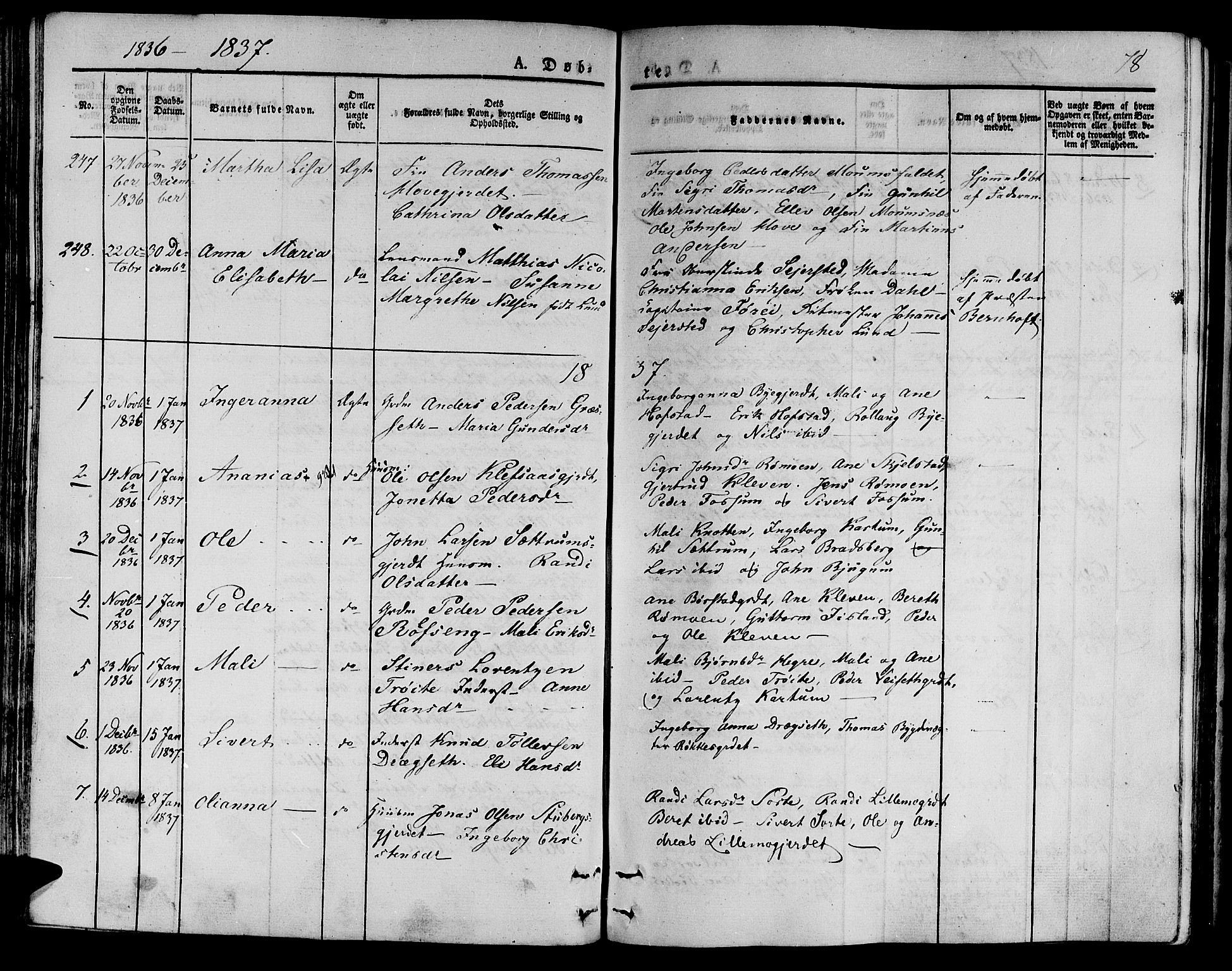 Ministerialprotokoller, klokkerbøker og fødselsregistre - Nord-Trøndelag, SAT/A-1458/709/L0071: Parish register (official) no. 709A11, 1833-1844, p. 78
