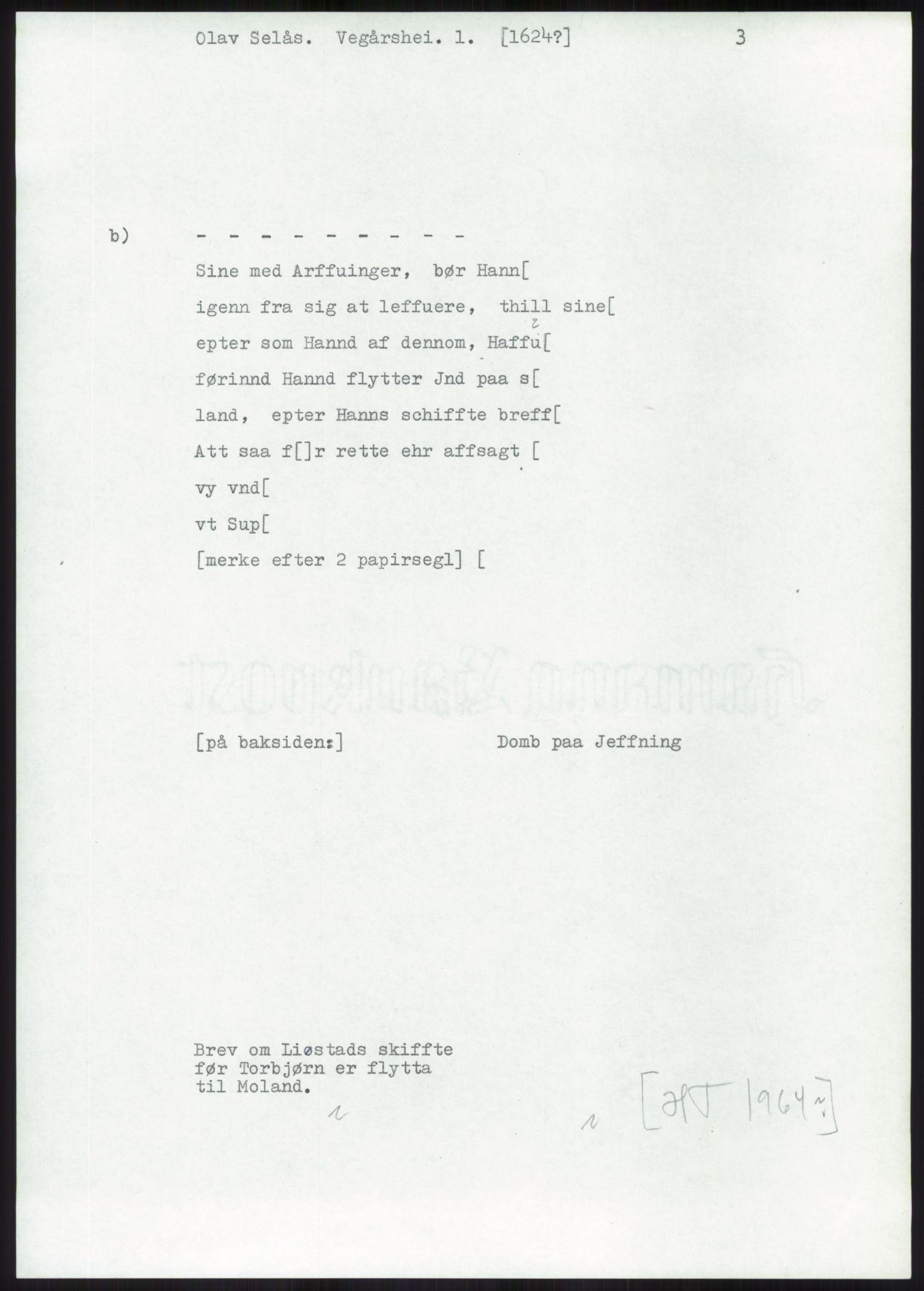 Samlinger til kildeutgivelse, Diplomavskriftsamlingen, RA/EA-4053/H/Ha, p. 1954