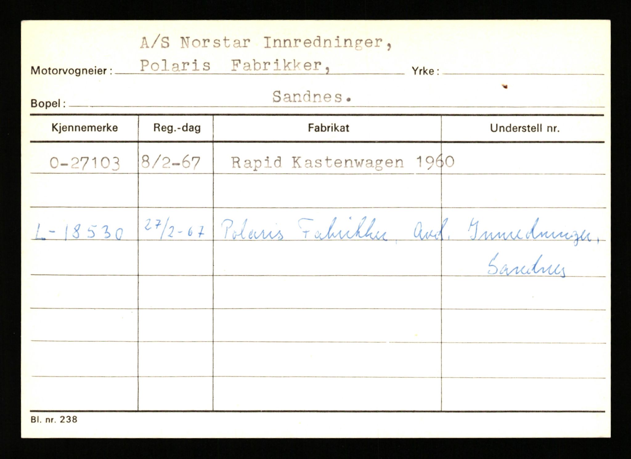 Stavanger trafikkstasjon, SAST/A-101942/0/G/L0005: Registreringsnummer: 23000 - 34245, 1930-1971, p. 1375