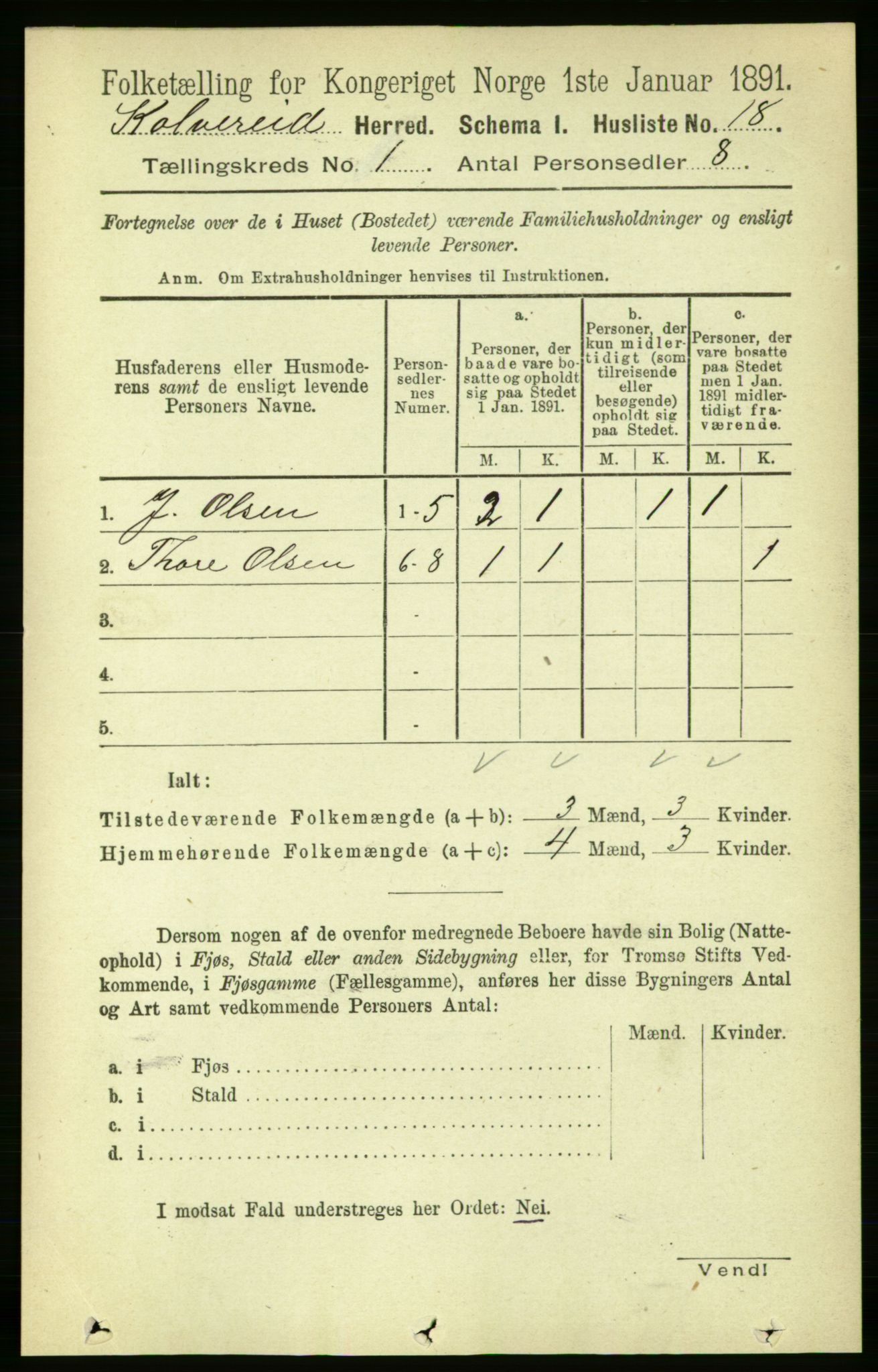 RA, 1891 census for 1752 Kolvereid, 1891, p. 35