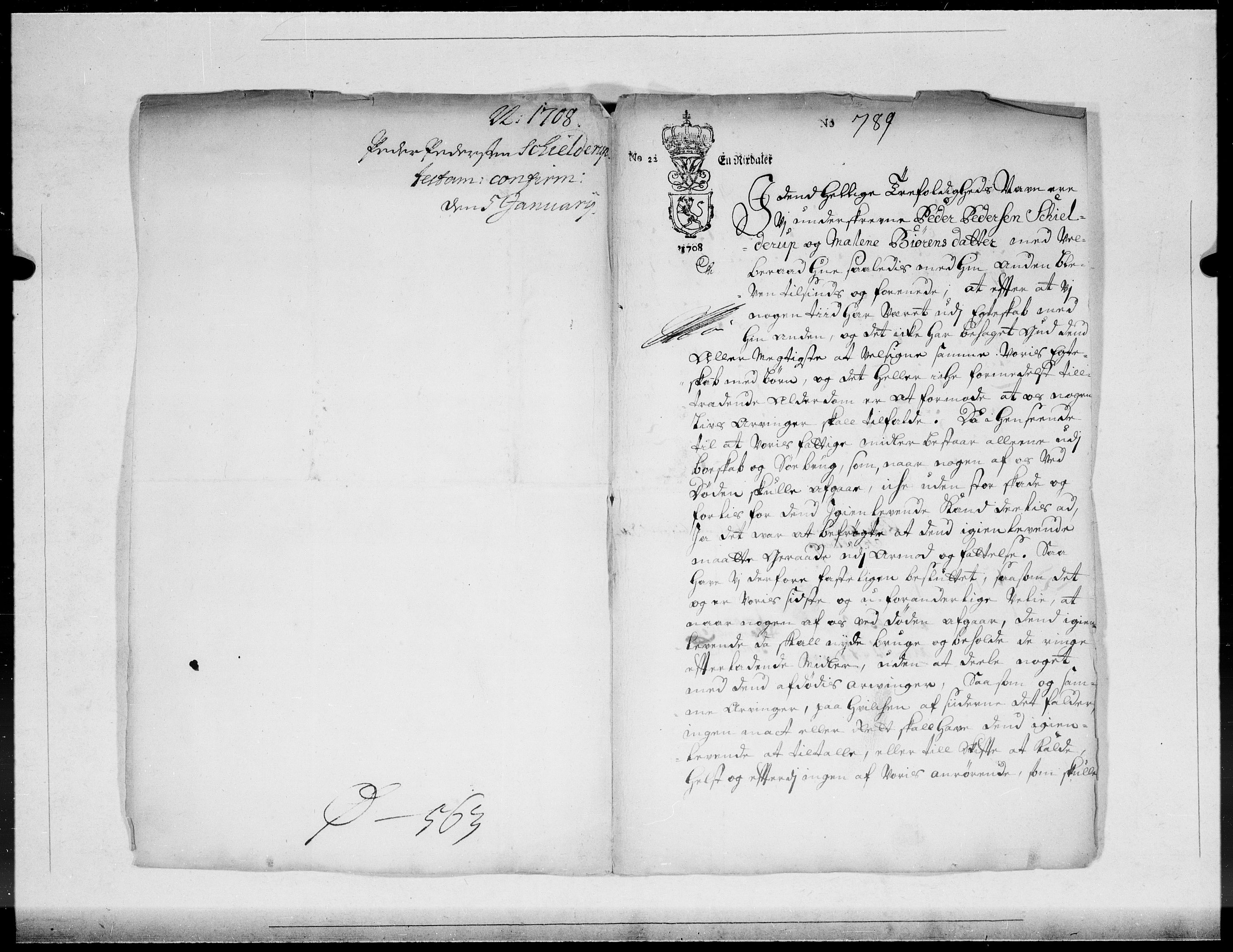 Danske Kanselli 1572-1799, AV/RA-EA-3023/F/Fc/Fcc/Fcca/L0065: Norske innlegg 1572-1799, 1708, p. 14