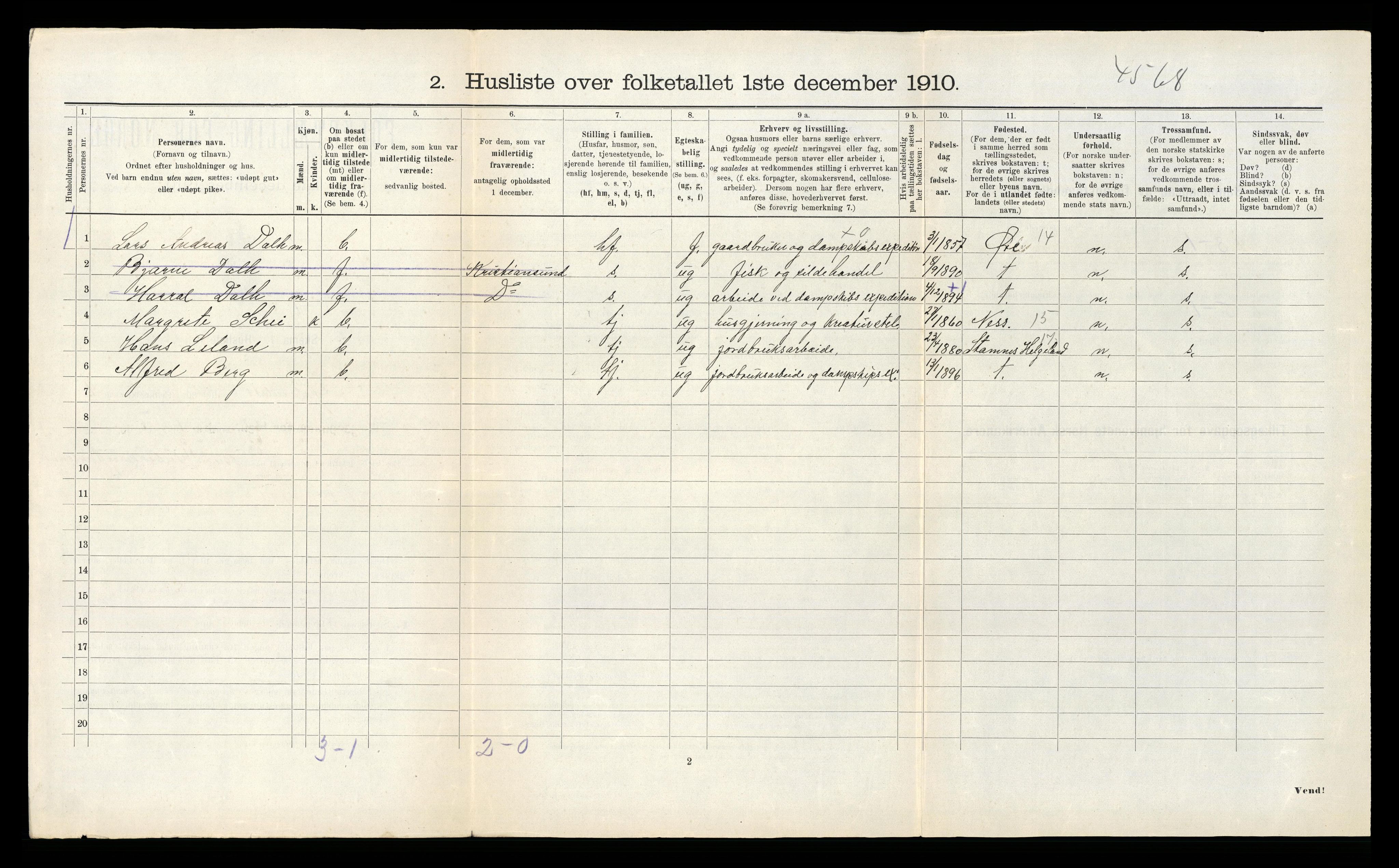 RA, 1910 census for Ørland, 1910, p. 226