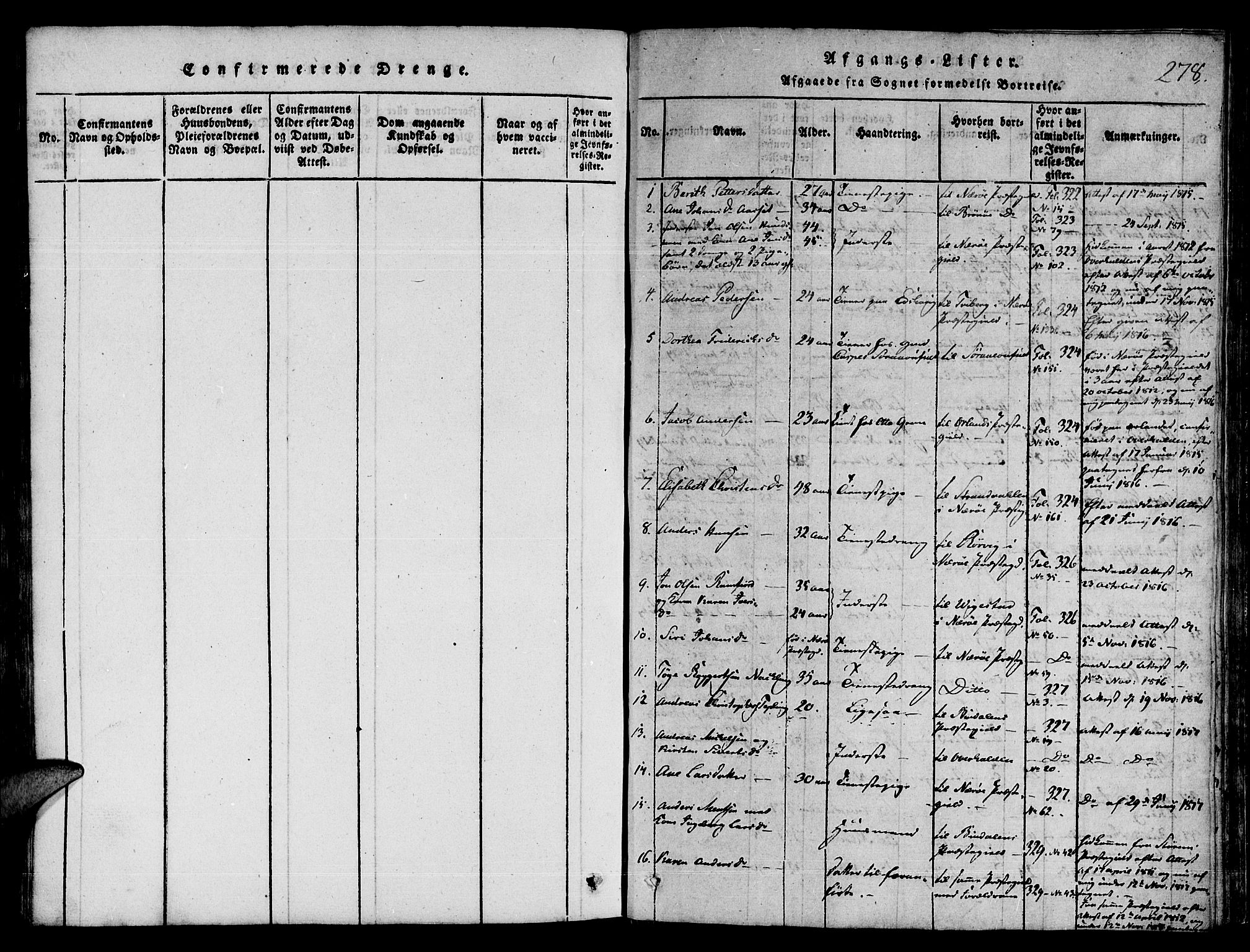 Ministerialprotokoller, klokkerbøker og fødselsregistre - Nord-Trøndelag, SAT/A-1458/780/L0636: Parish register (official) no. 780A03 /1, 1815-1830, p. 278